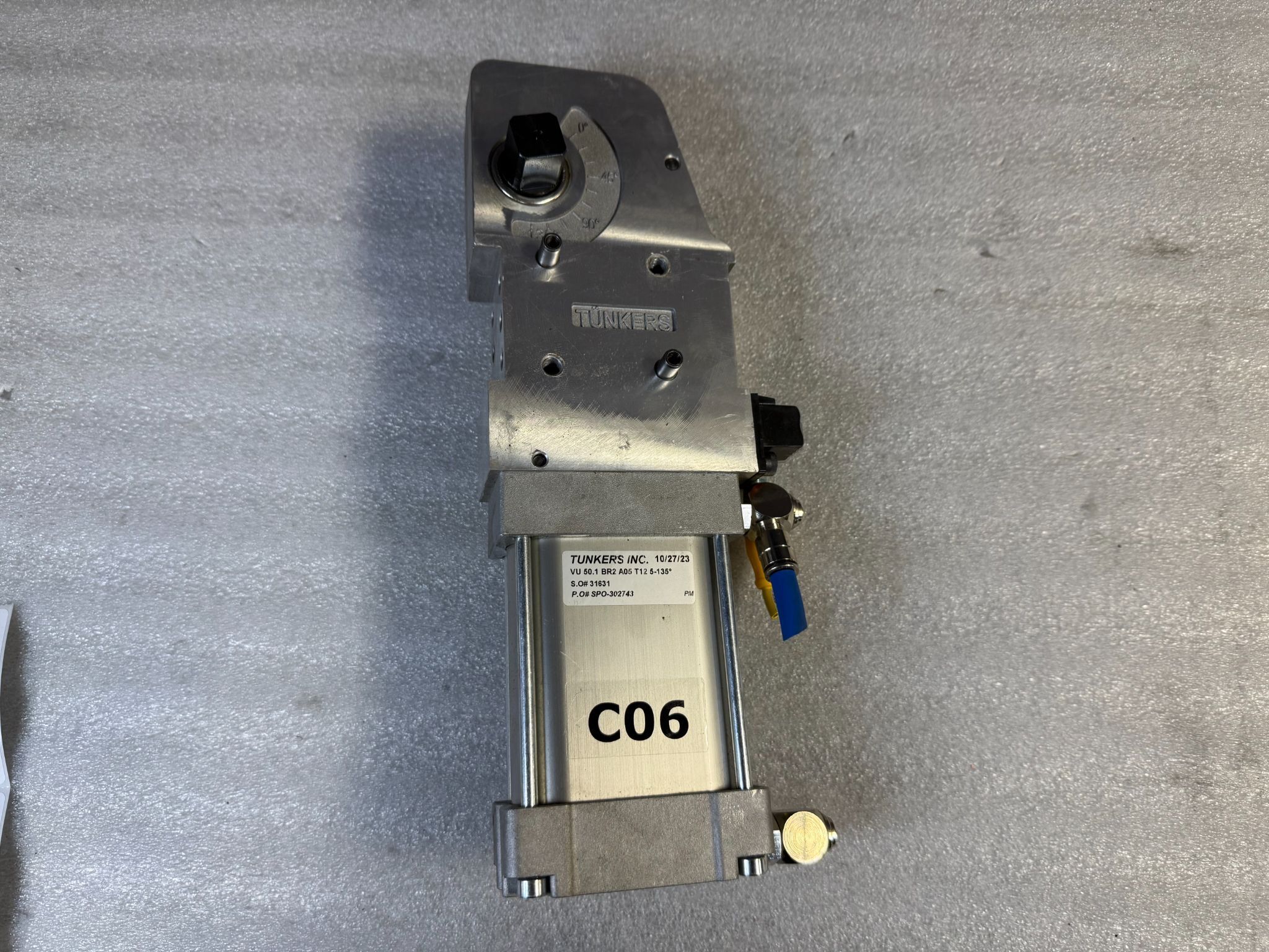 TUNKERS VU 50.1 BR2 A05 T12 5–135° Pneumatic Clamp USED 0