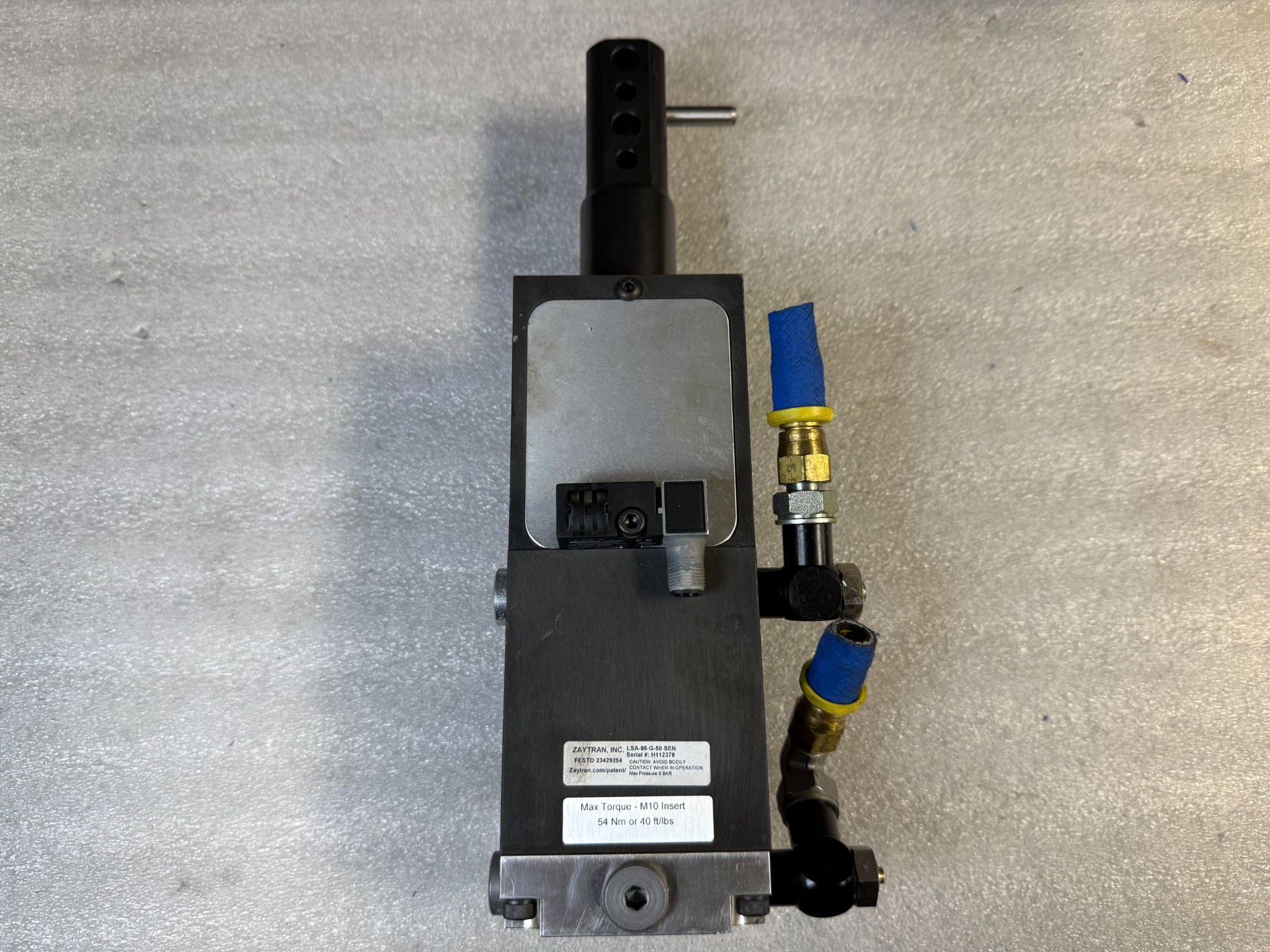 ZAYTRAN LSA‑95‑G‑50‑SEN Pneumatic Shot Pin Actuator USED 1