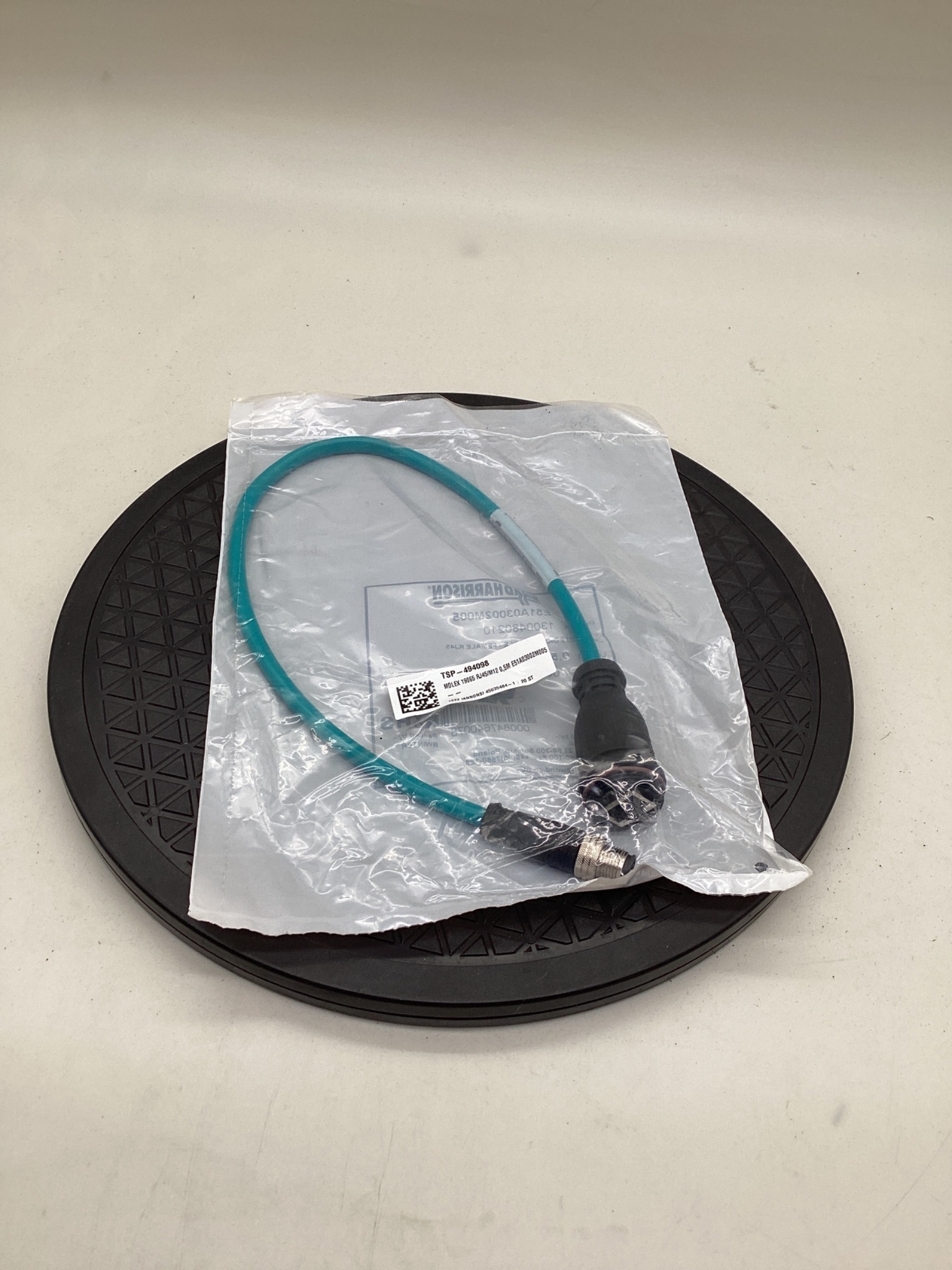 MOLEX / BRAD HARRISON 1300480210 M12 D-Coded To RJ45 Ethernet Cable 0.5M NEW 2