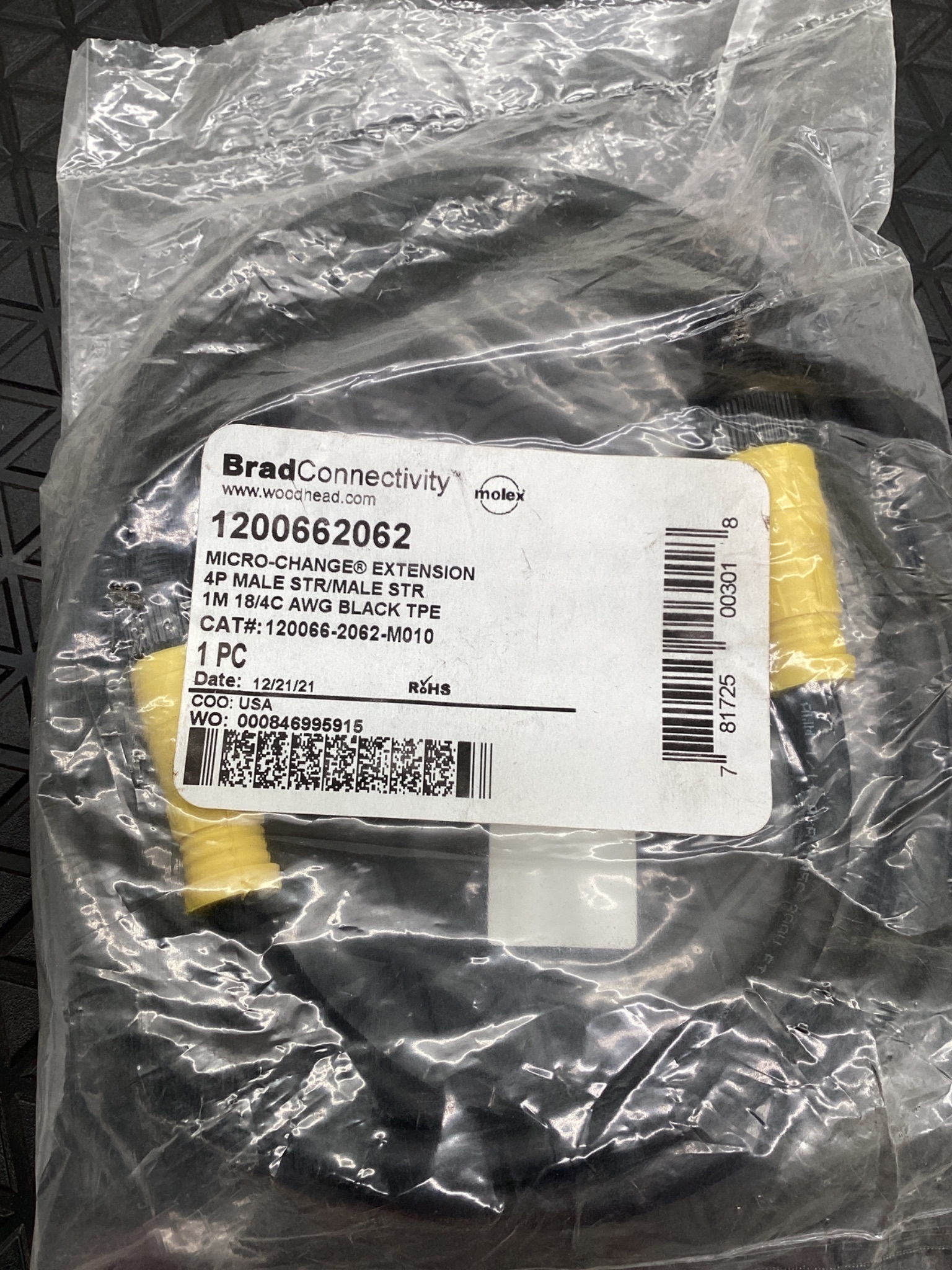 MOLEX / BRAD CONNECTIVITY 1200662062 Micro-Change Extension Cable 1M NEW 1