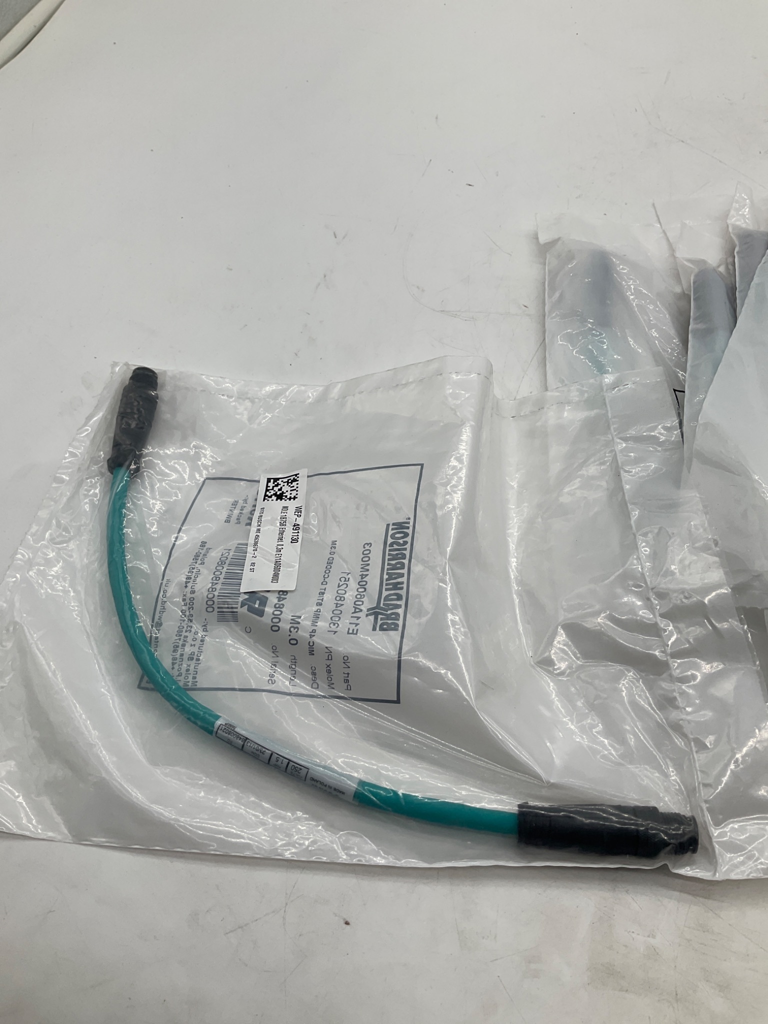BRAD HARRISON / MOLEX E11A06004M003 D-Coded Ethernet Cordset 0.3M (LOT OF 10) NEW 3