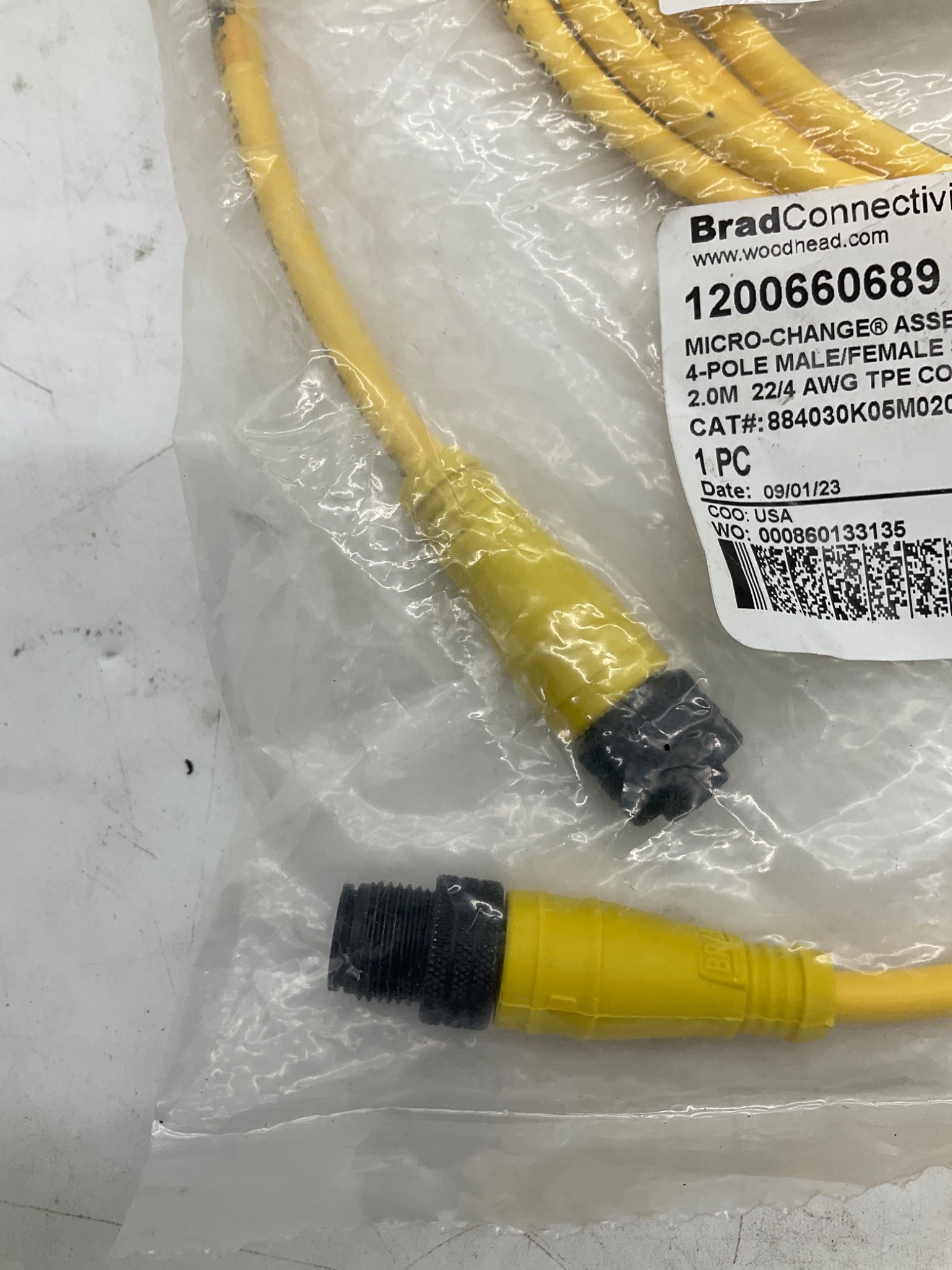 BRAD CONNECTIVITY 1200660689 Micro-Change Cordset 4-Pole 2M NEW 2