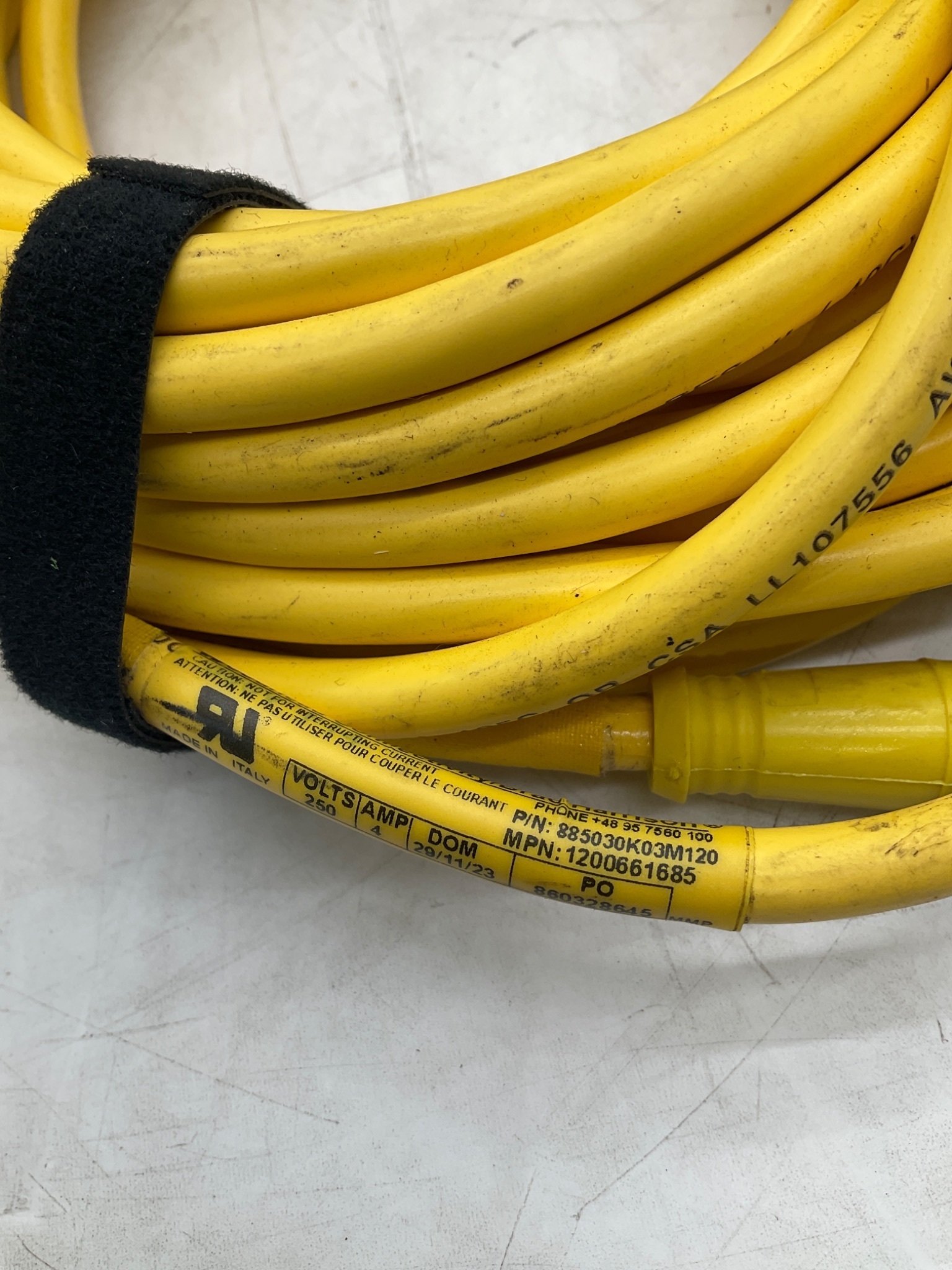 BRAD CONNECTIVITY 885030K03M120 Micro-Change Cordset 5-Pole 12M USED 2