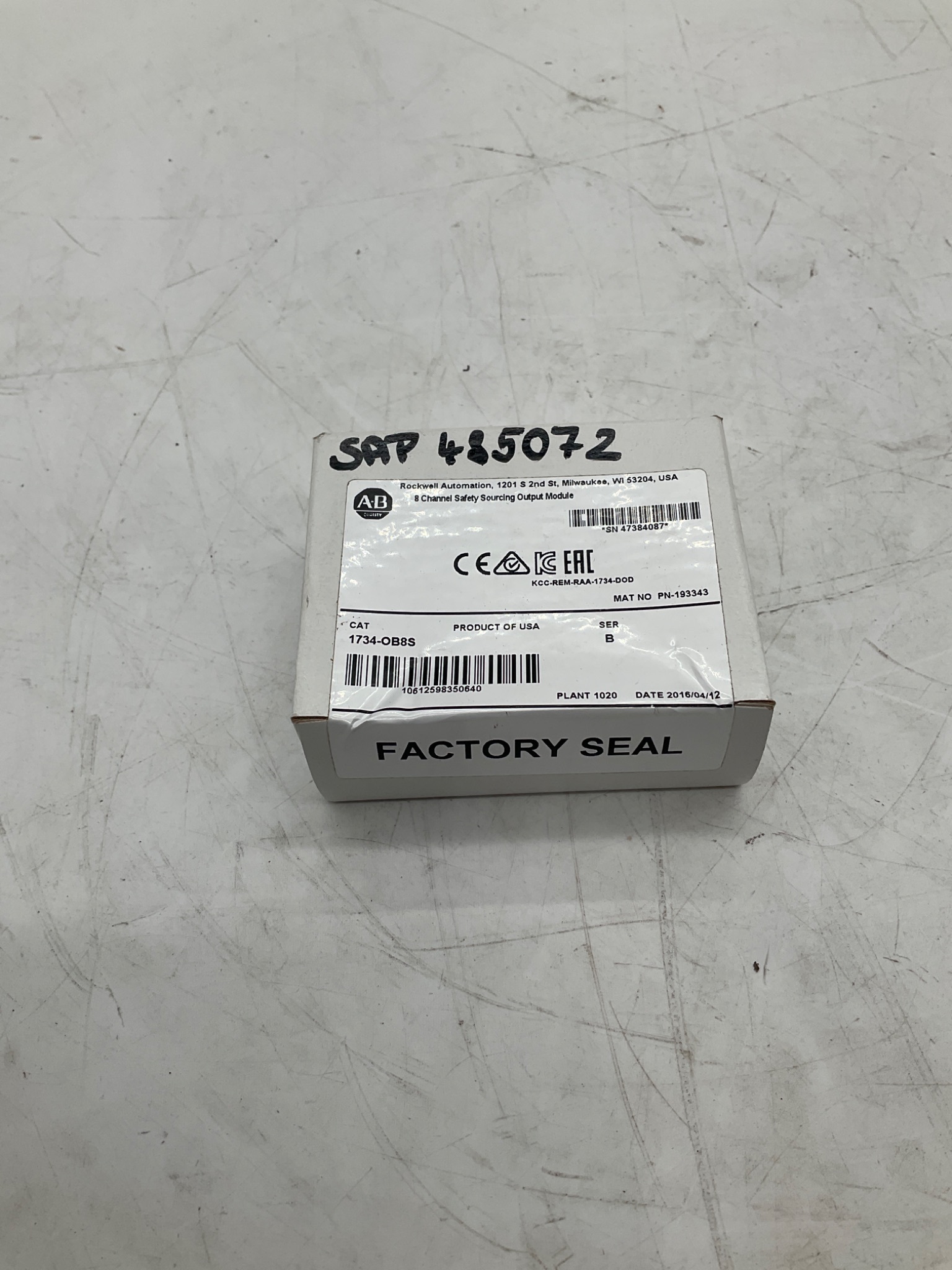 ALLEN-BRADLEY 1734-OB8S POINT I/O 8 Channel Safety Output Module NEW 0