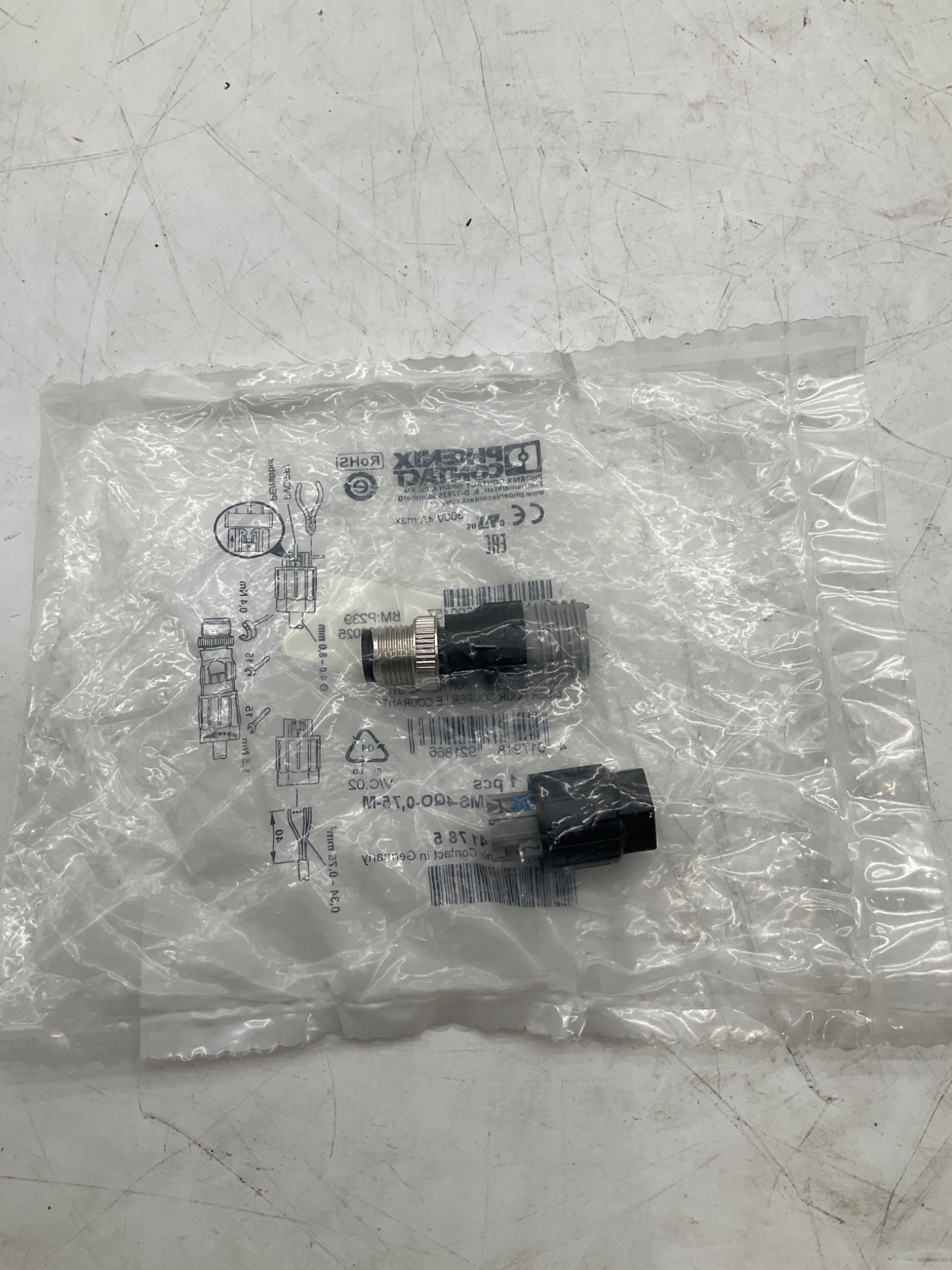PHOENIX CONTACT SACC-M12MS-4QO-0,75-M Field Wireable M12 Connector NEW 1