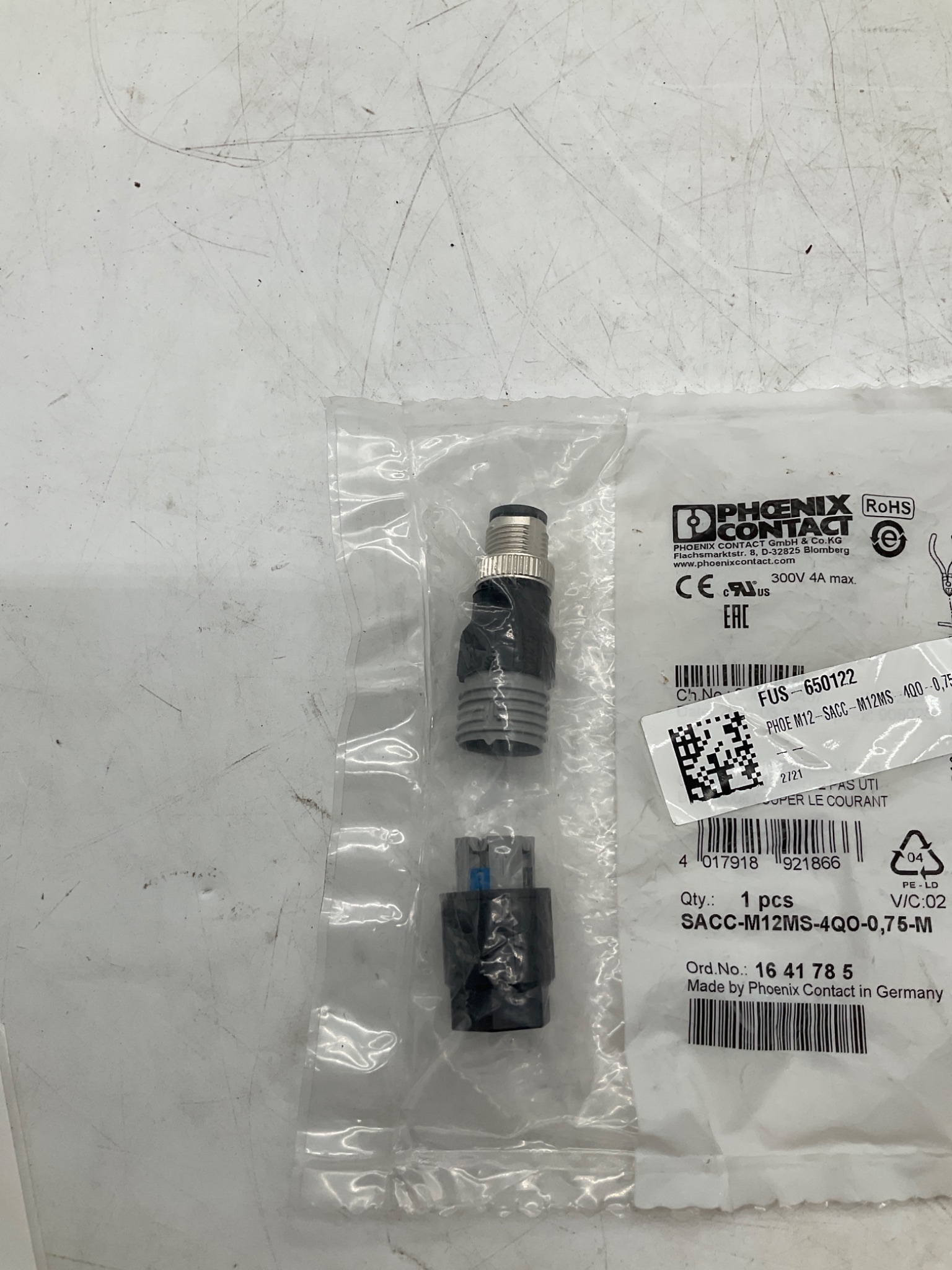 PHOENIX CONTACT SACC-M12MS-4QO-0,75-M Field Wireable M12 Connector NEW 2