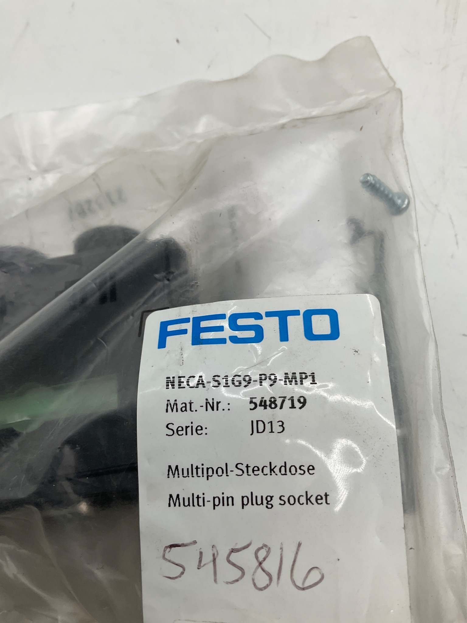 FESTO NECA-S1G9-P9-MP1 Multi-Pin Plug Socket NEW 1