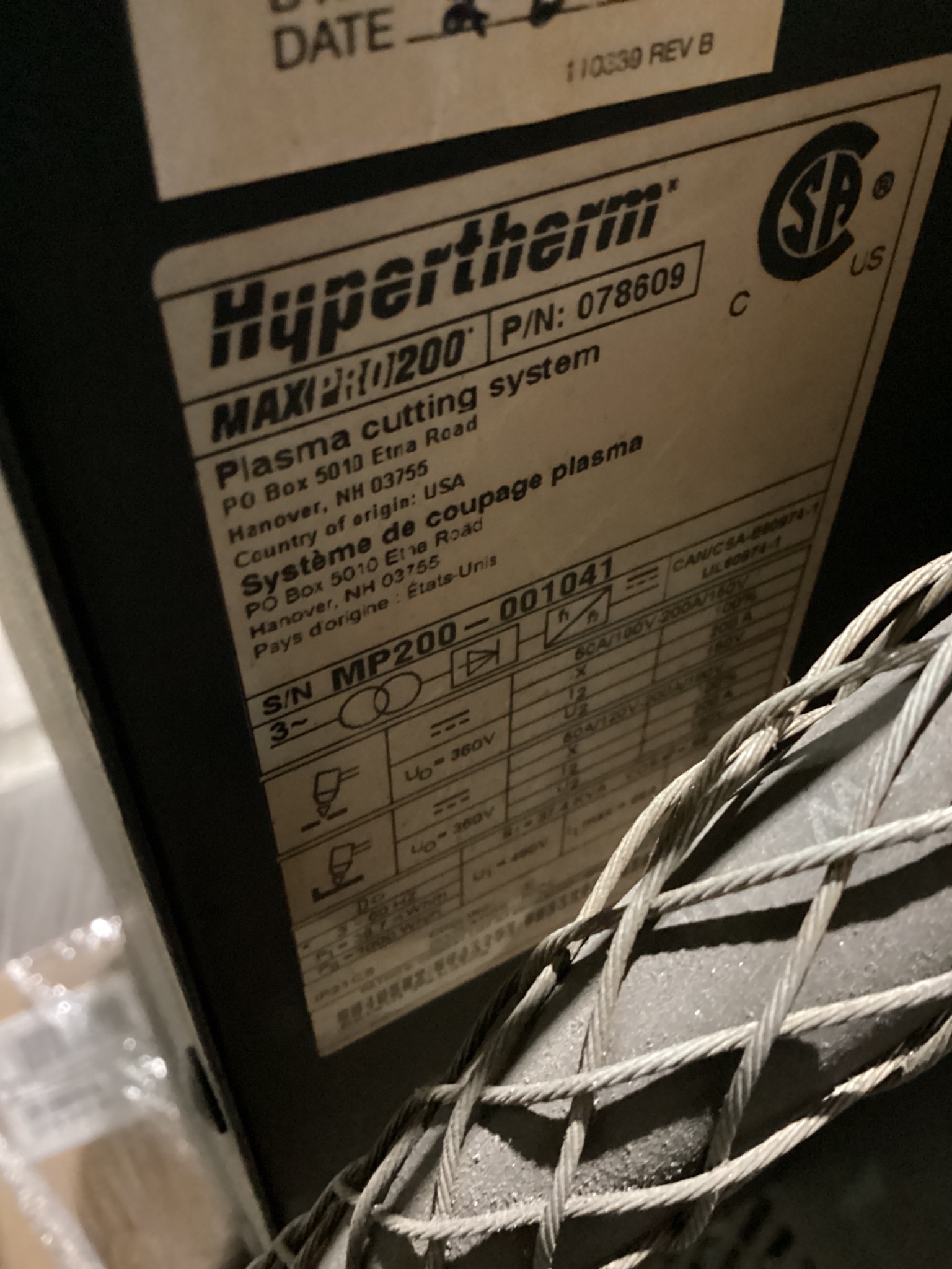 HYPERTHERM MAXPRO200 Plasma Cutting System USED 4