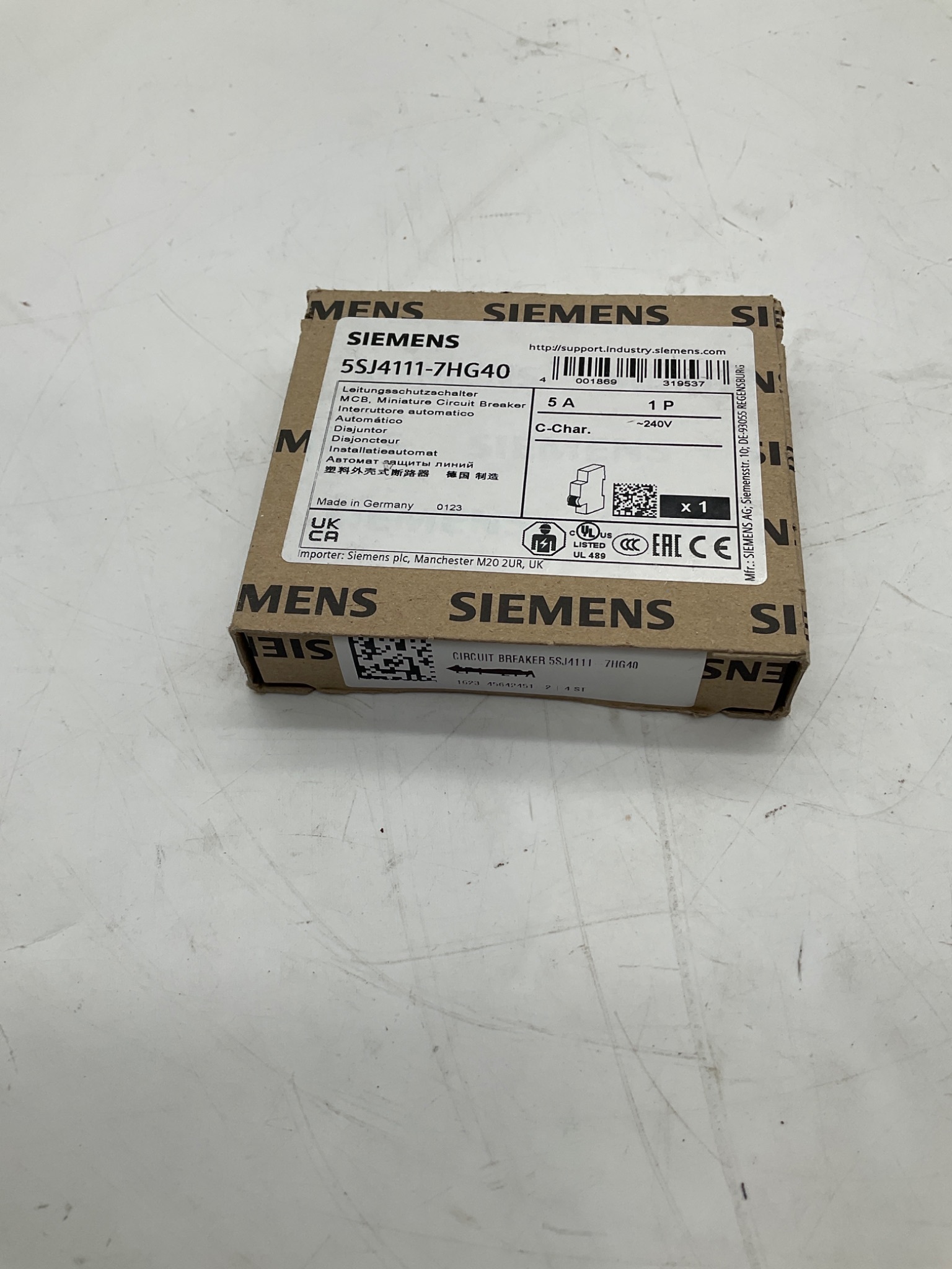 SIEMENS 5SJ4111-7HG40 Miniature Circuit Breaker 5A 1-Pole C-Curve NEW 1