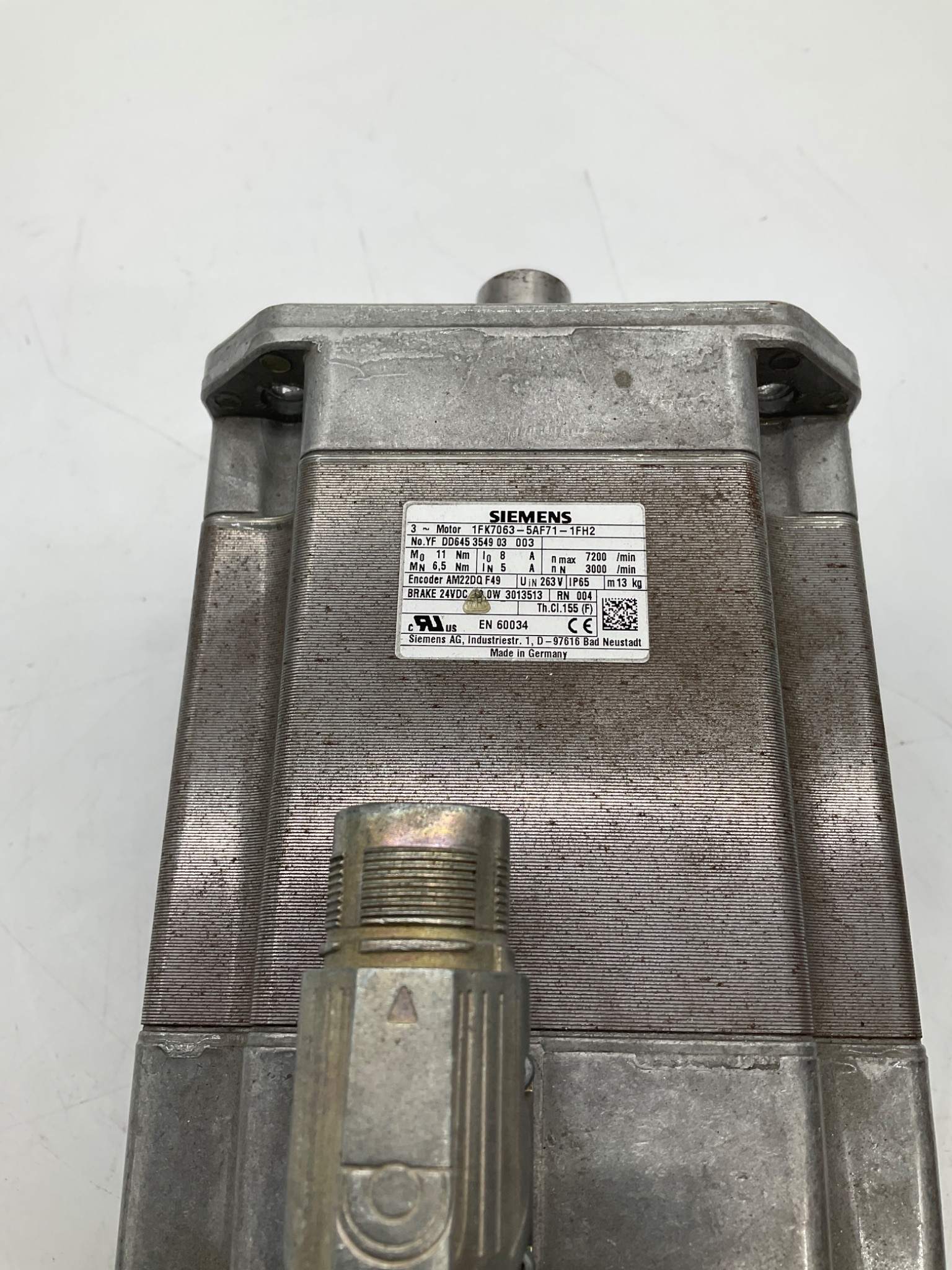 SIEMENS 1FK7063-5AF71-1FH2 SIMOTICS S Synchronous Servo Motor USED 5