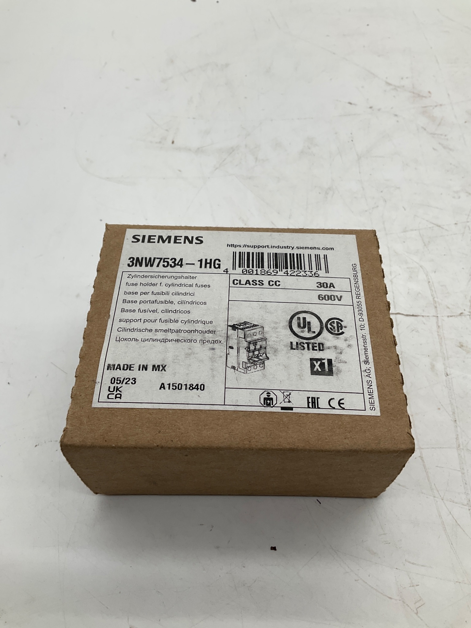 SIEMENS 3NW7534-1HG Class CC Fuse Holder 30A 600V NEW 1