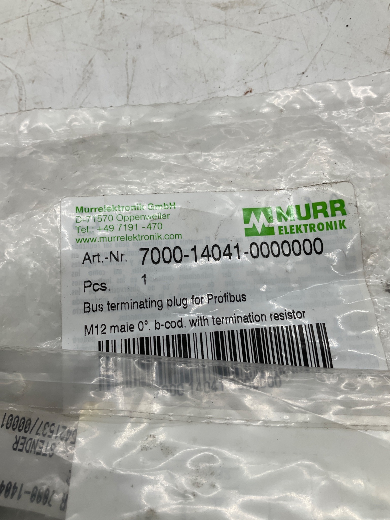 MURR ELEKTRONIK 7000-14041-0000000 Profibus Bus Terminating Plug NEW 1
