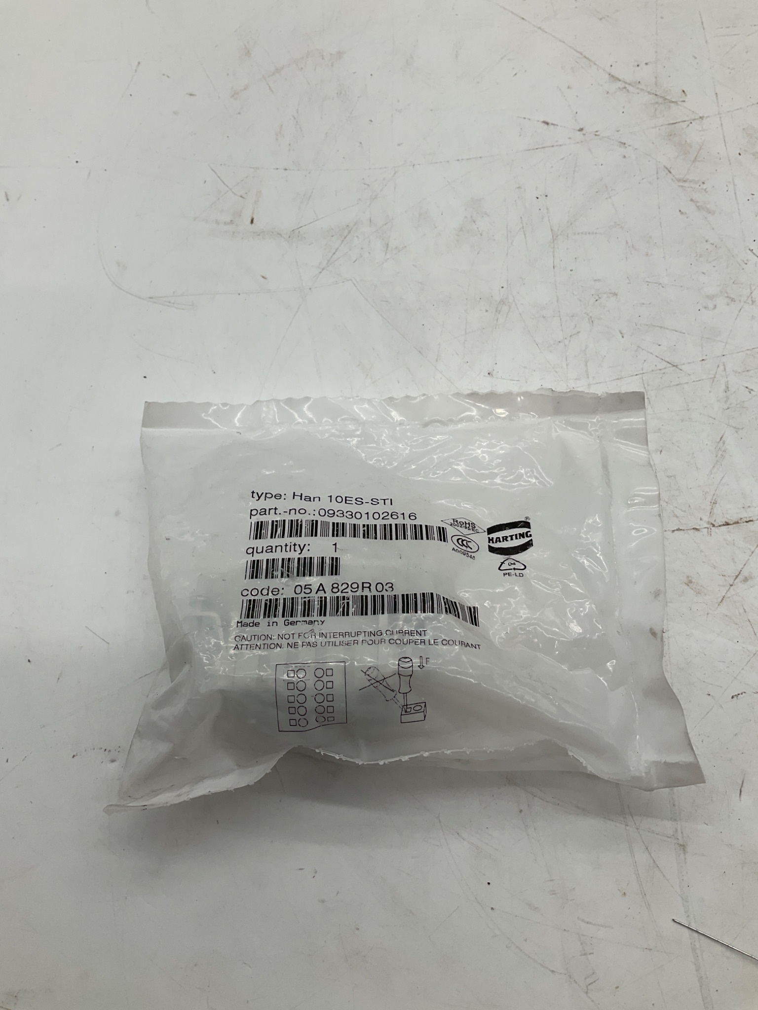 HARTING 09330102616 Han 10ES-STI Female Insert NEW 0