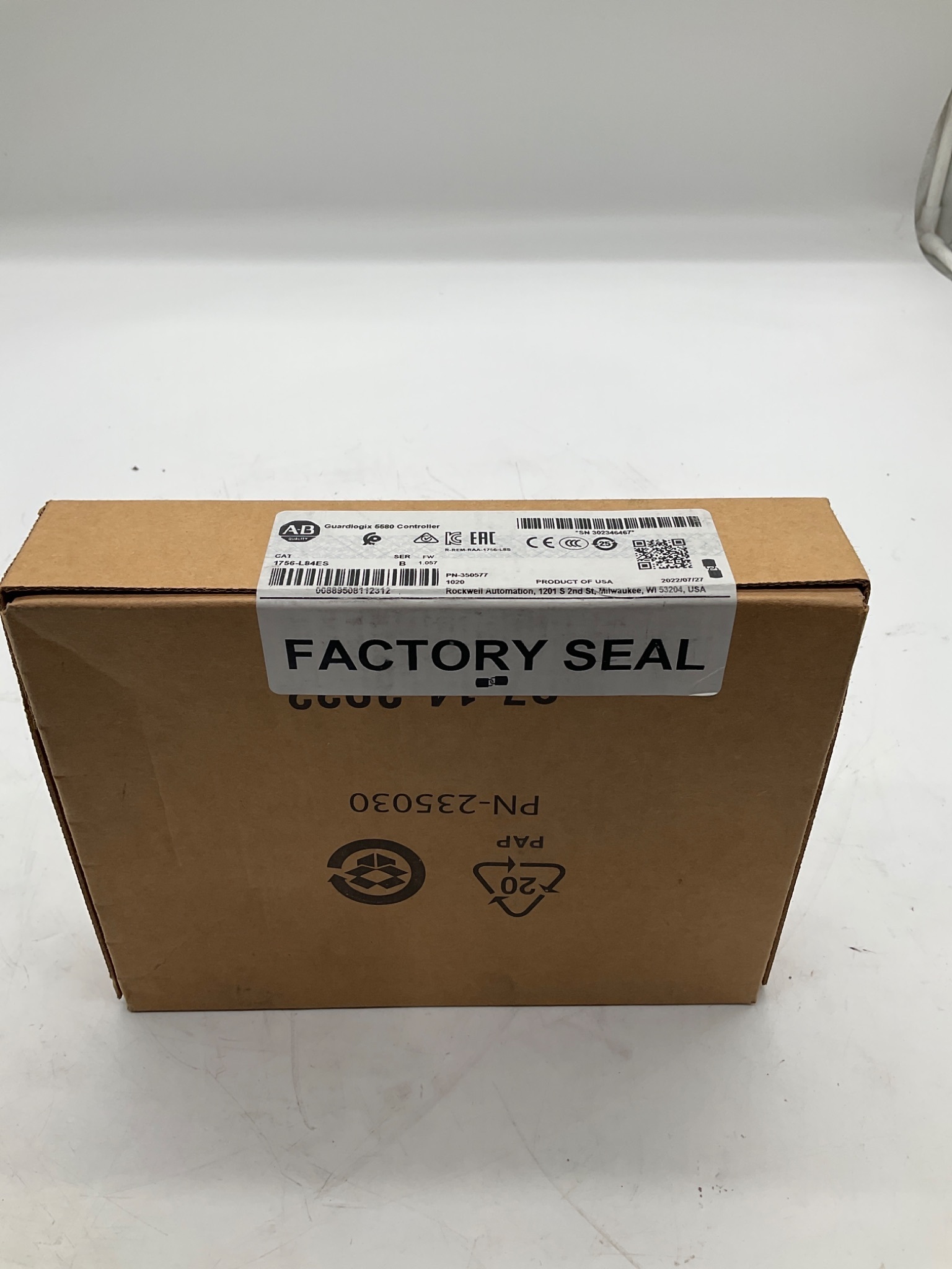 ALLEN-BRADLEY 1756-L84ES GuardLogix 5580 Safety Controller NEW 0