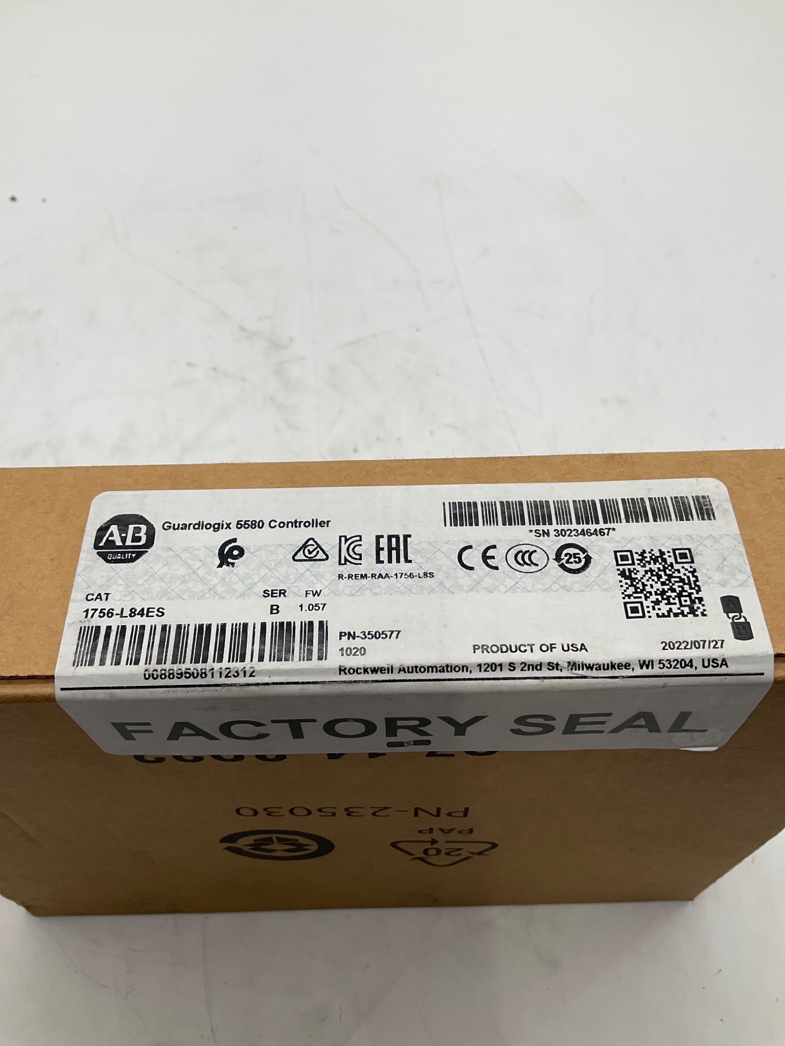 ALLEN-BRADLEY 1756-L84ES GuardLogix 5580 Safety Controller NEW 1