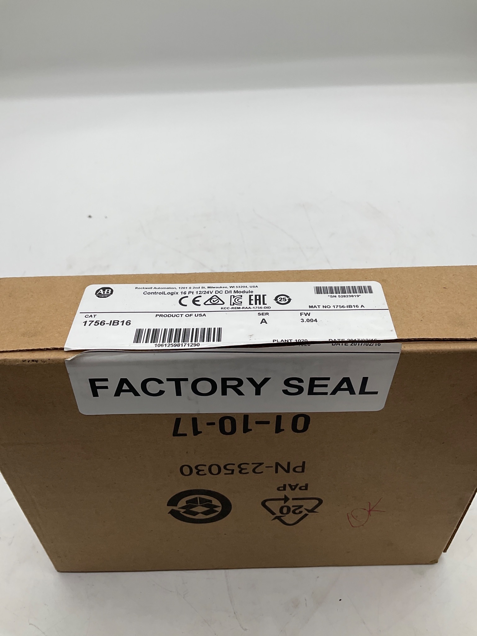 ALLEN-BRADLEY 1756-IB16 ControlLogix 16 Point Digital Input Module NEW 1