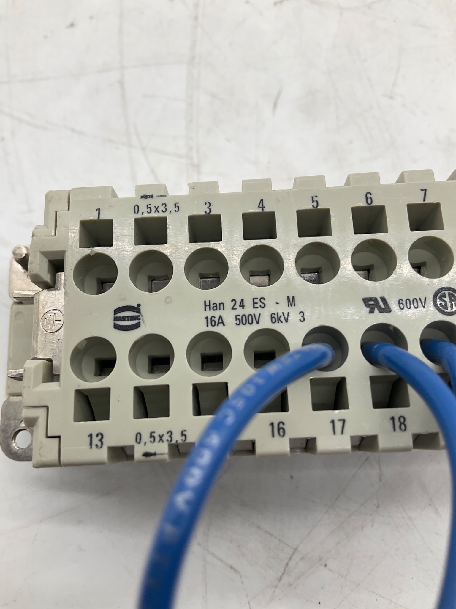 HARTING HAN 24 ES-M Male Connector Insert USED 1