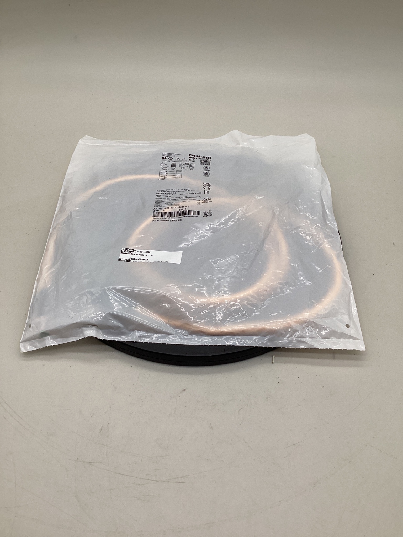 MURR ELEKTRONIK 7700-40121-1500150 M12 Male to M12 Female Cordset 1.5M NEW 0