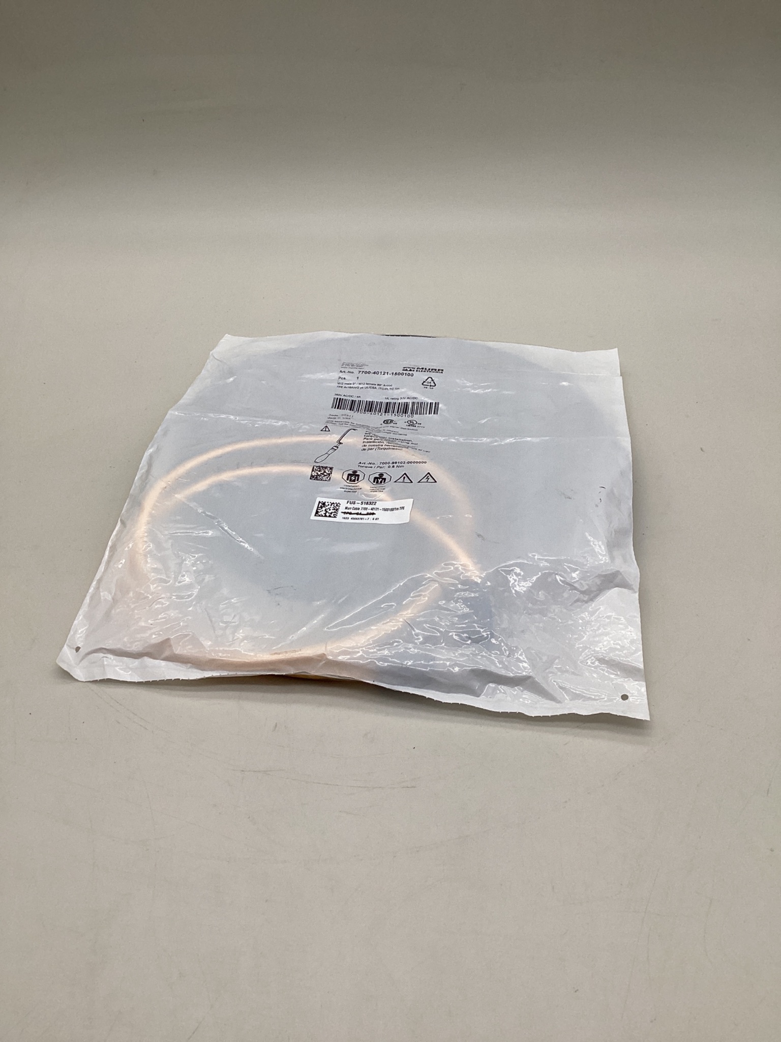 MURR ELEKTRONIK 7700-40121-1500100 M12 Male to M12 Female A-Coded Cordset 1M NEW 0