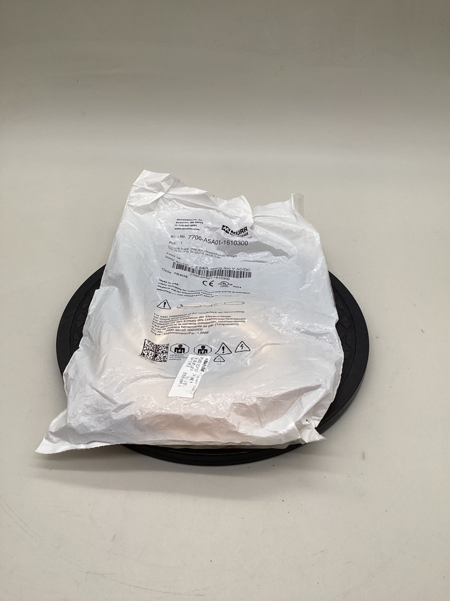 MURR ELEKTRONIK 7700-A5A01-1610300 Mini (7/8) 5-Pole Male/Female Cordset 3M NEW 0