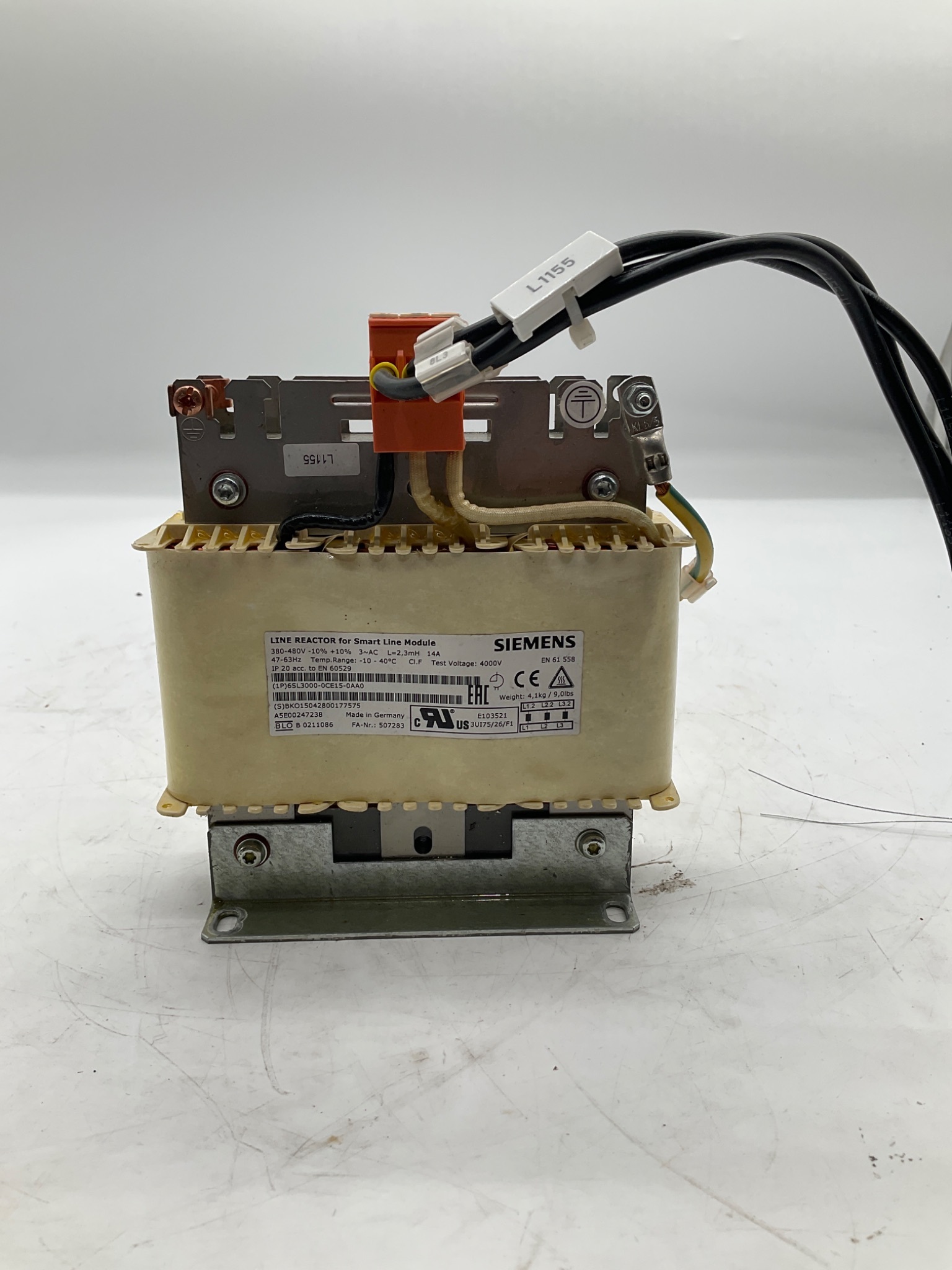 SIEMENS 6SL3000-0CE15-0AA0 Line Reactor For Smart Line Module 14A USED 0