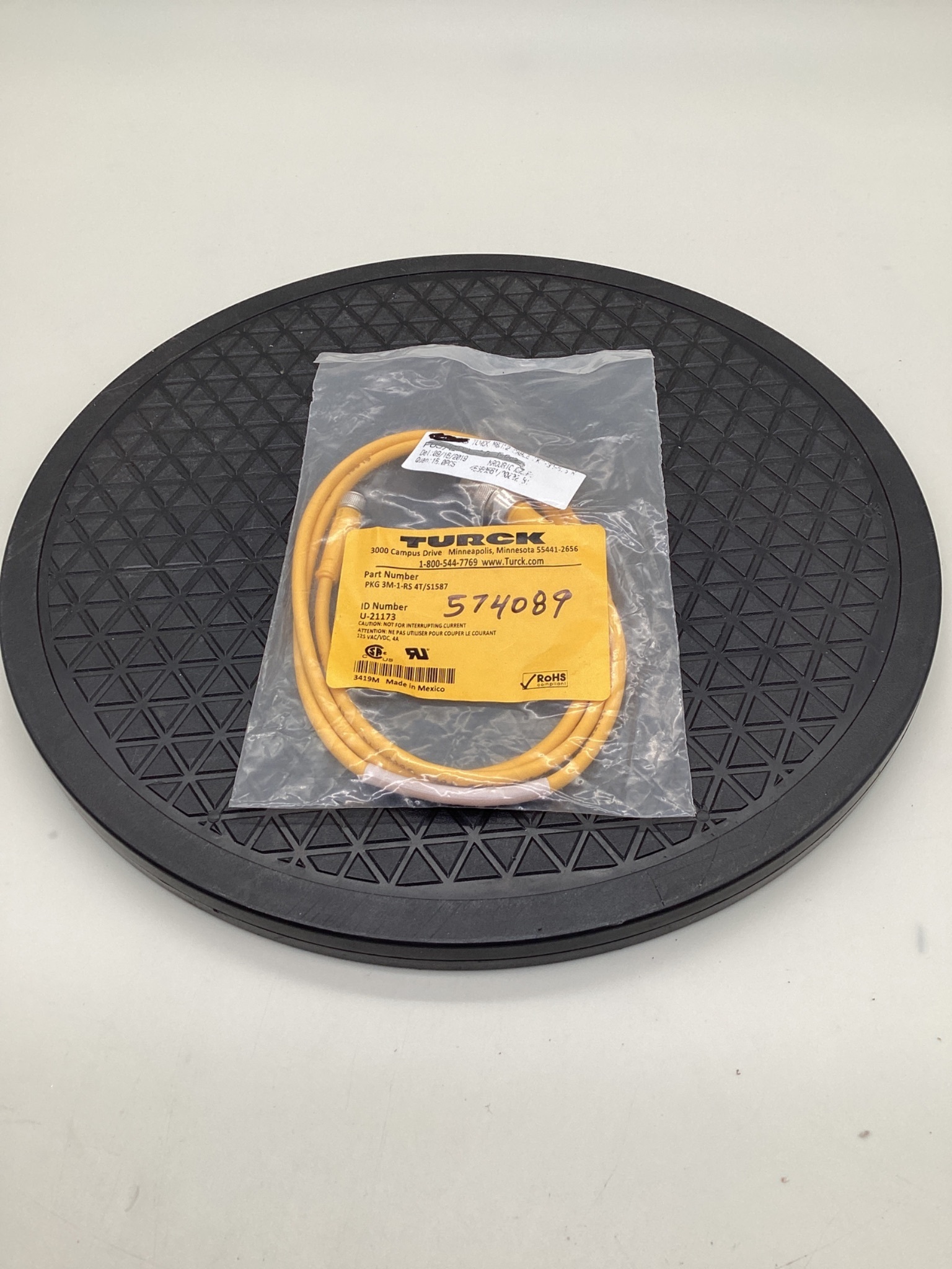 TURCK PKG 3M-1-RS 4T/S1587 M12 Male to Female Cordset 3M NEW 0