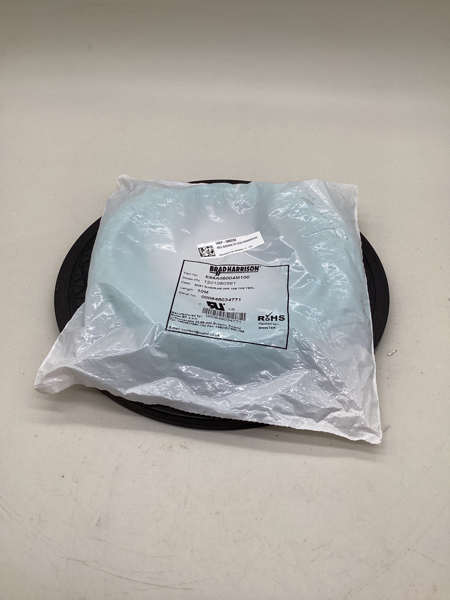 BRAD HARRISON E66A06004M100 Industrial Ethernet RJ45 Cordset 10M NEW 0