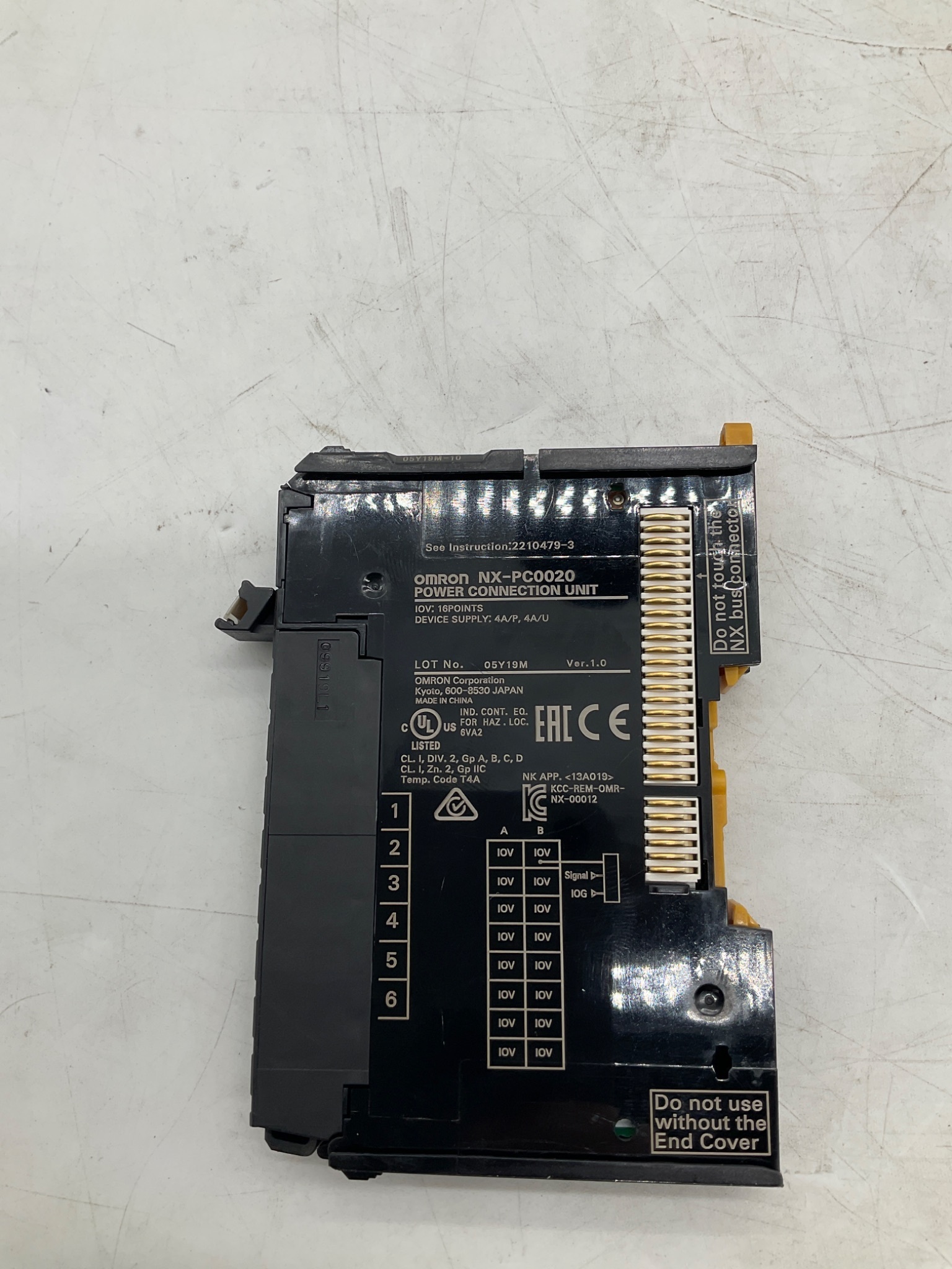 OMRON NX-PC0020 NX Series Power Connection Unit USED 0
