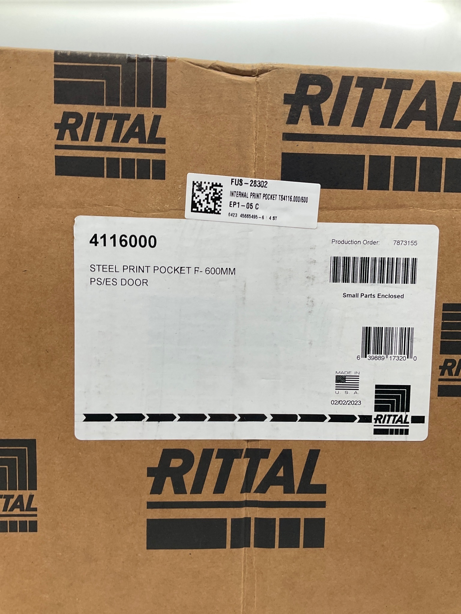 Rittal 4116000 Steel Print Pocket For 600mm PS/ES Door NEW 1