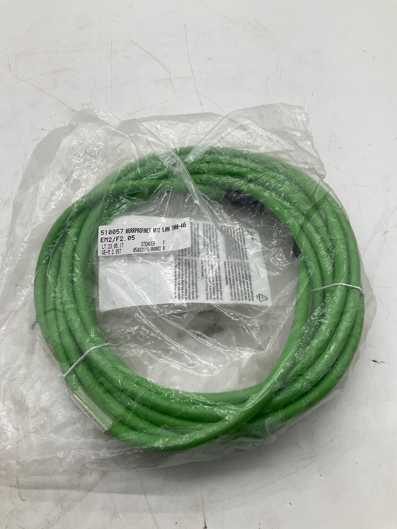 Murr Elektronik 7000-44511-6590500 M12 Male To M12 Male Shielded Ethernet Cable 5M NEW 2