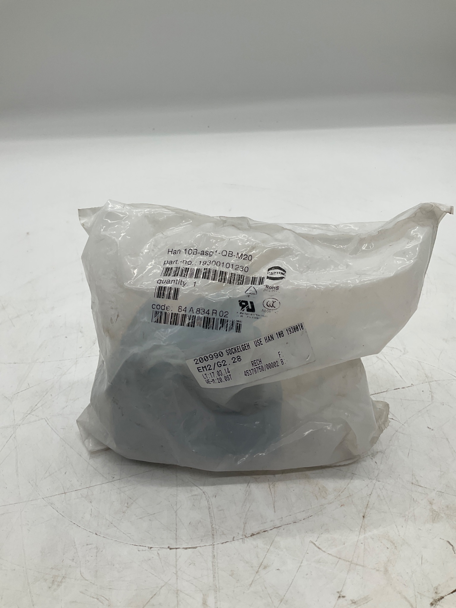 Harting Han 10B-ASG1-QB-M20 19300101230 Surface Mount Housing NEW 1