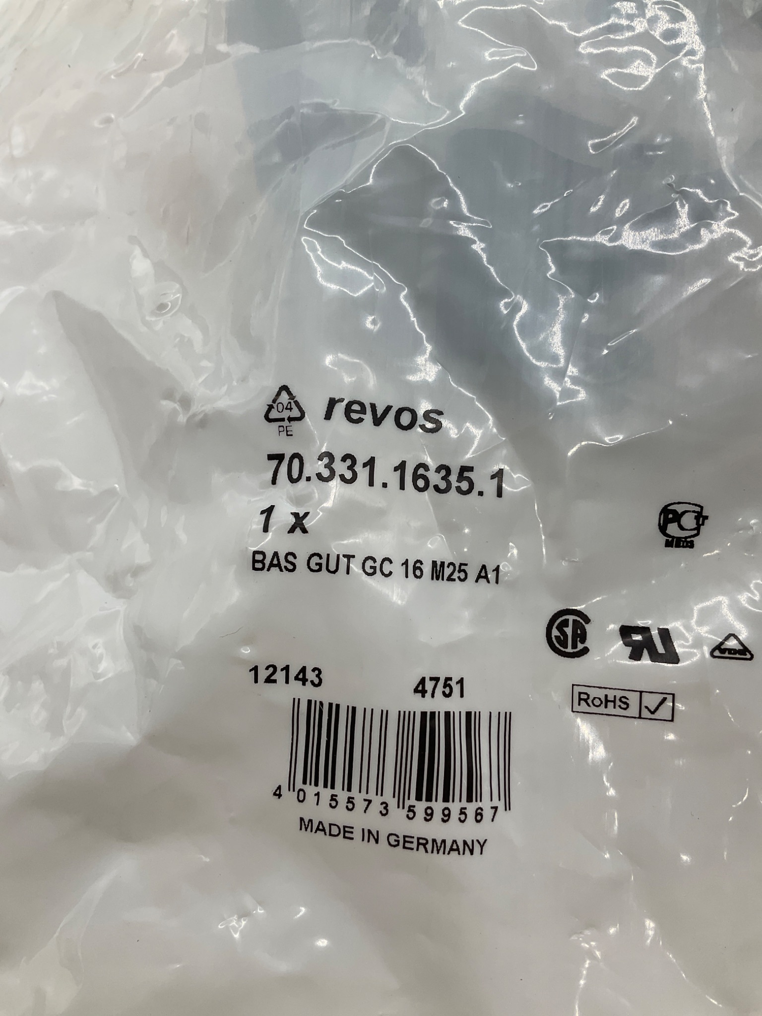 Wieland 70.331.1635.1 Revos BAS GUT GC 16 M25 A1 Surface Mount Housing NEW 1