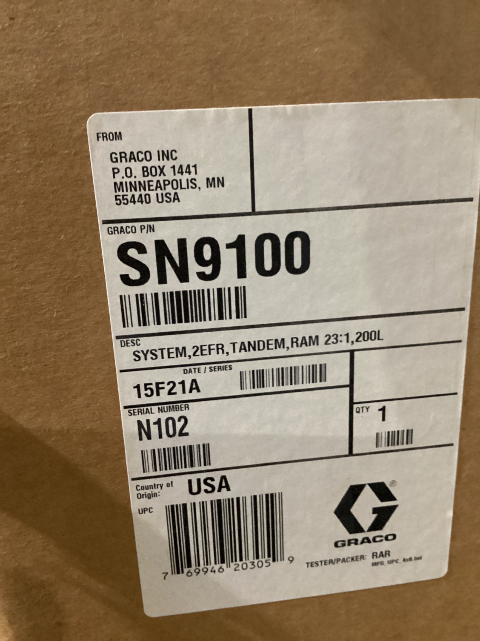 Graco Check-Mate D200 Tandem Ram System 23:1 200L NEW 2