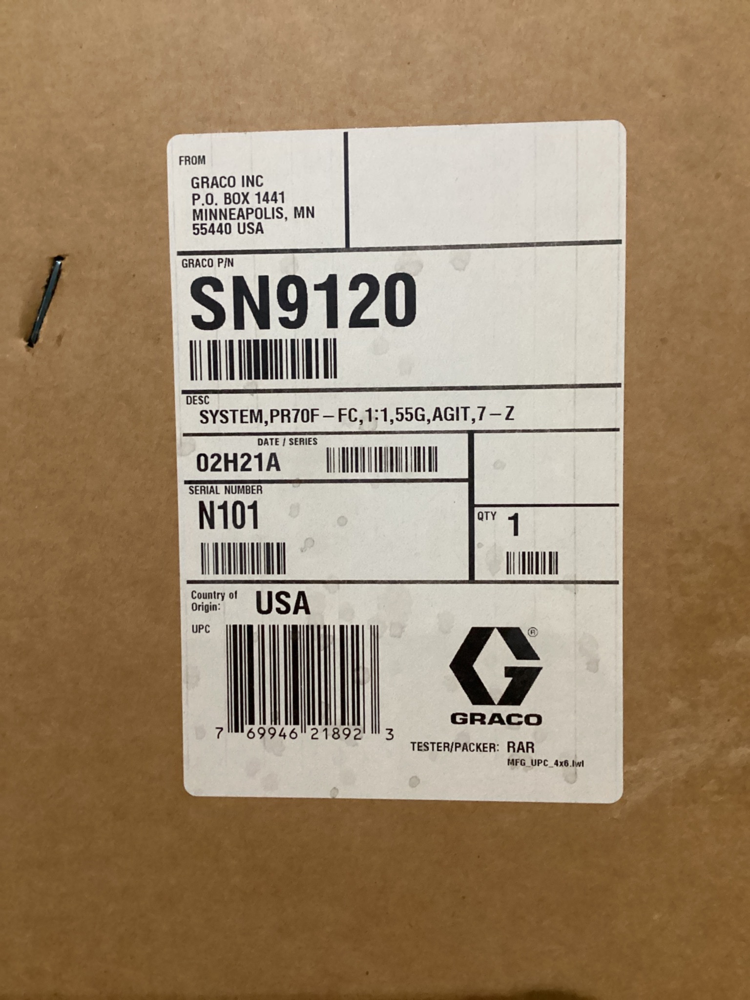 Graco PR70F Benchtop Meter Mix Dispense System 1:1 Ratio NEW 1