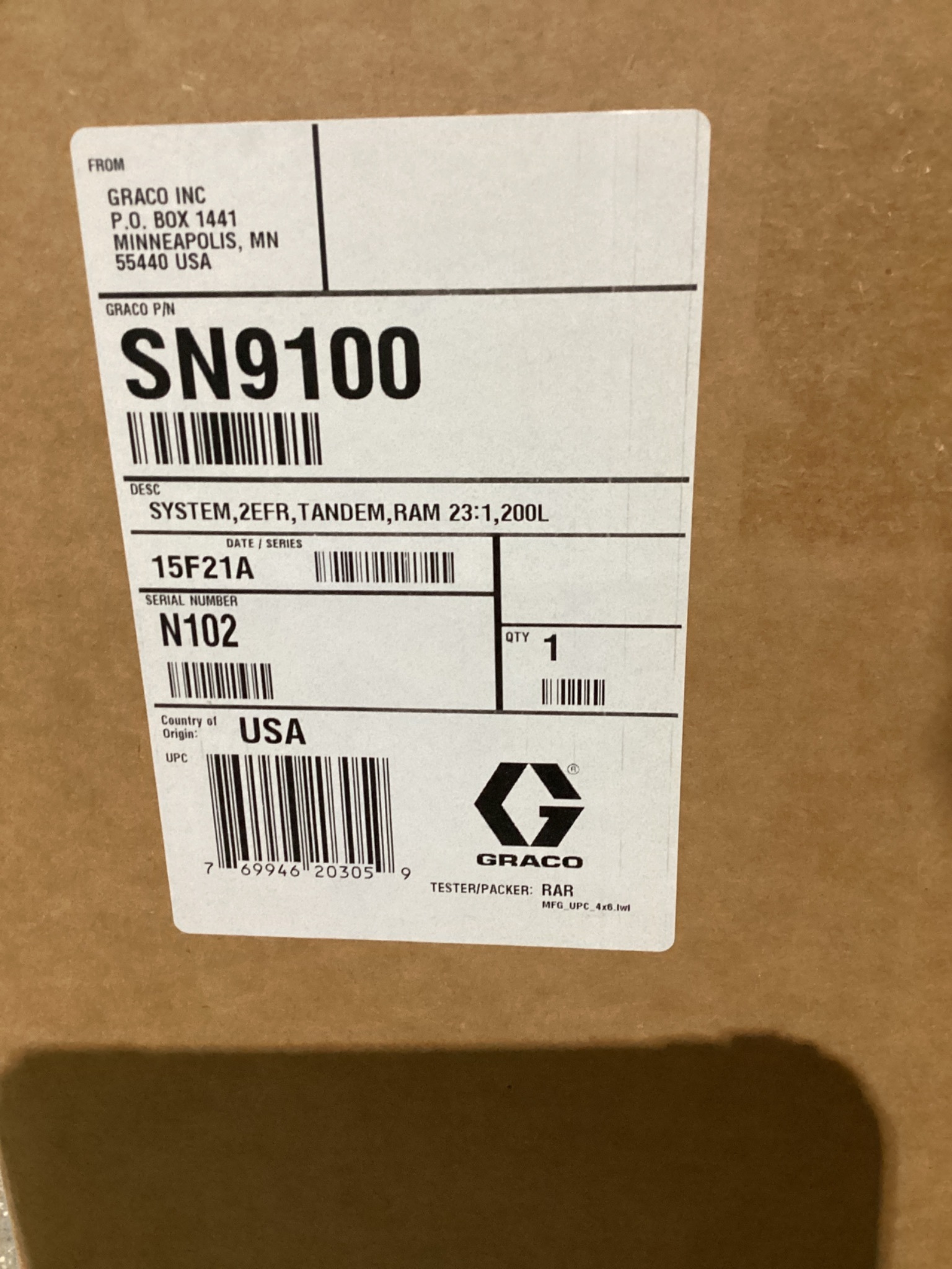 Graco Check-Mate D200 Tandem Ram System 23:1 200L NEW 1