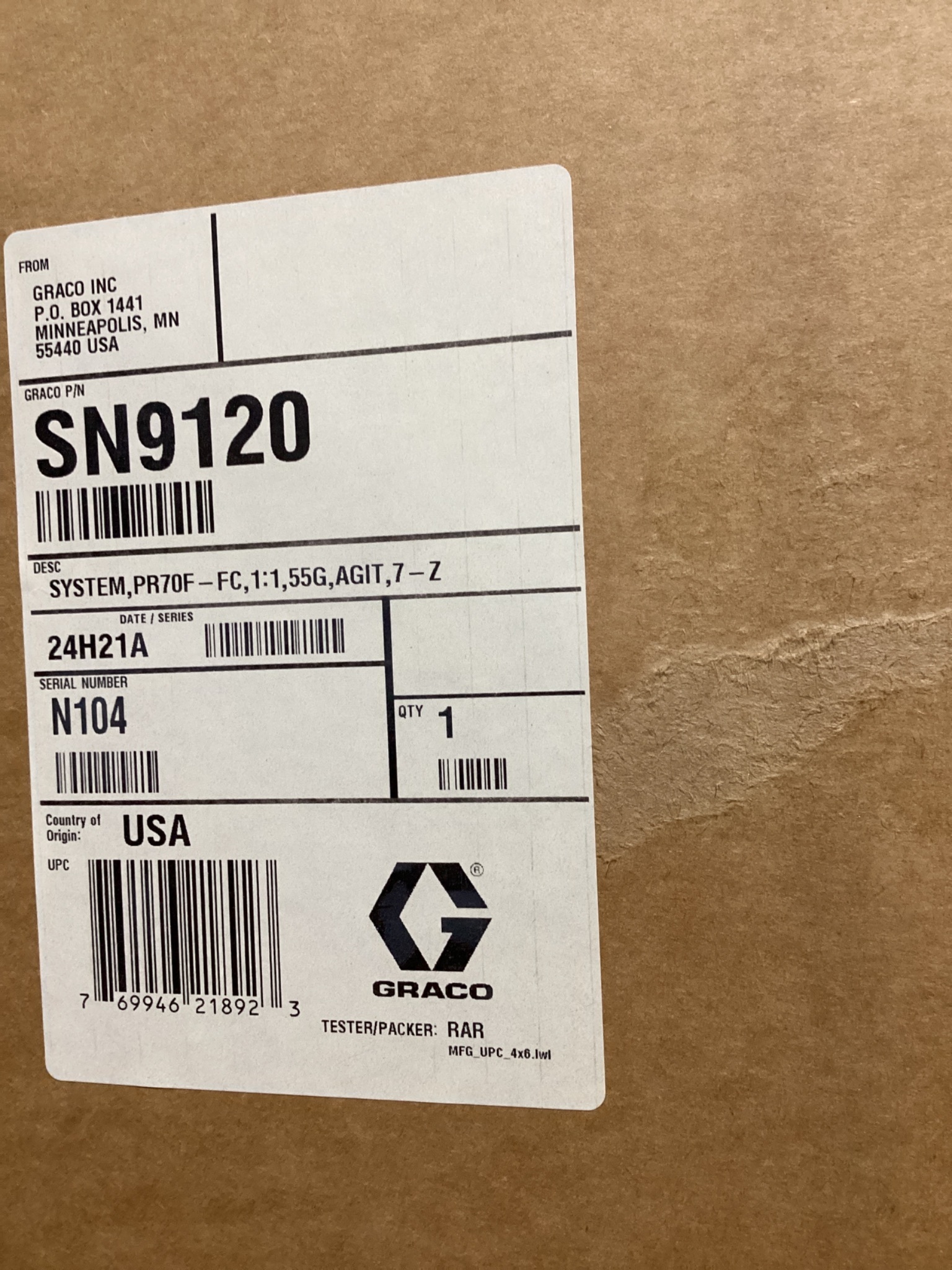 Graco PR70F Benchtop Meter Mix Dispense System 1:1 Ratio NEW 6