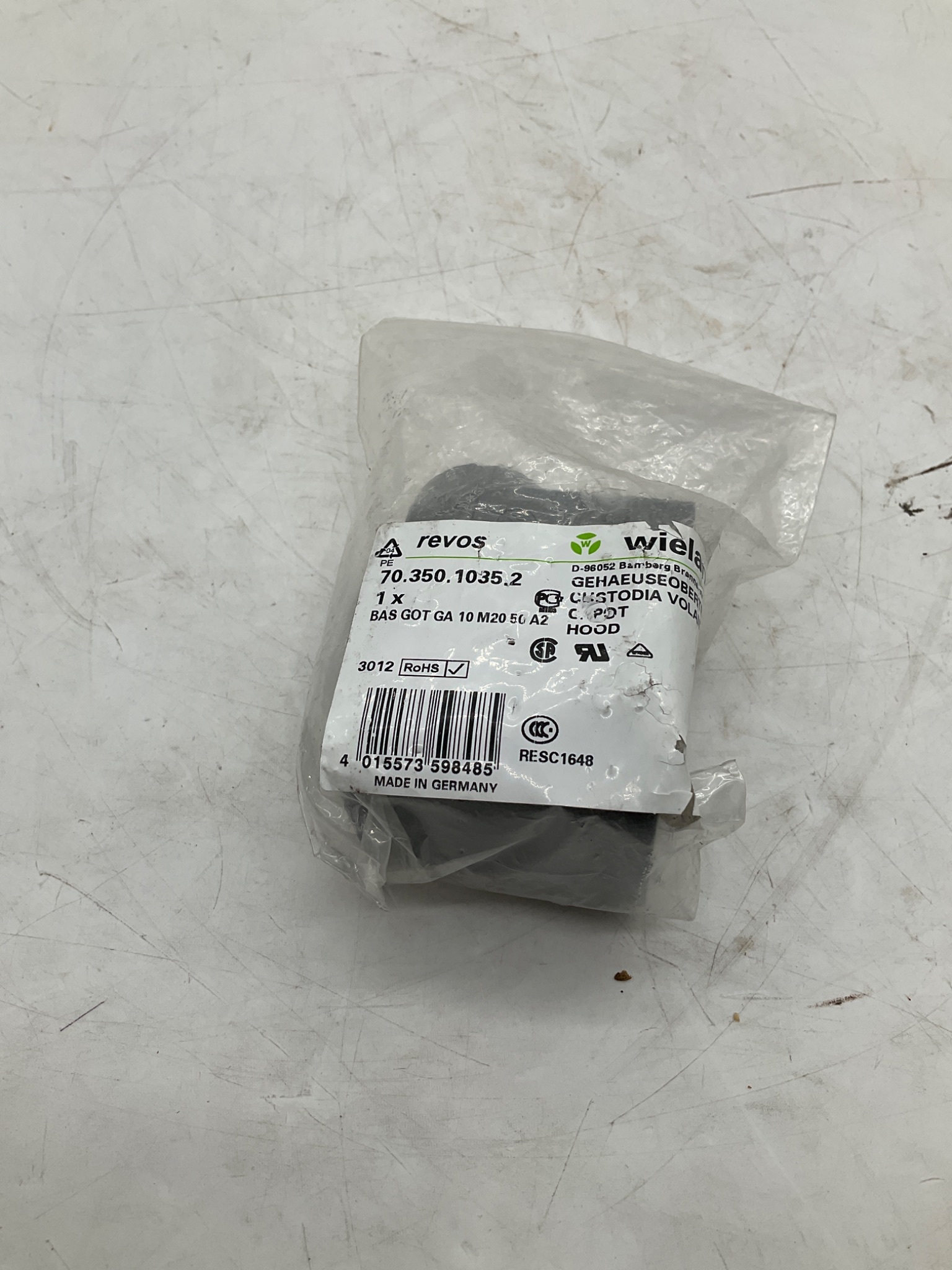 Wieland 70.350.1035.2 Revos BAS GOT GA 10 M20 A2 Hood NEW 0