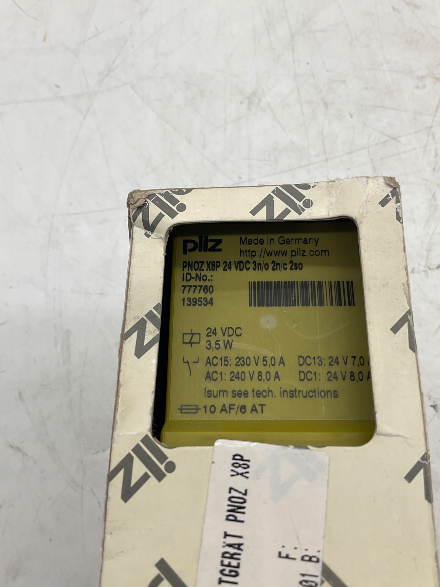Pilz 777760 PNOZ X8P Safety Relay 24VDC 3NO 2NC NEW 0