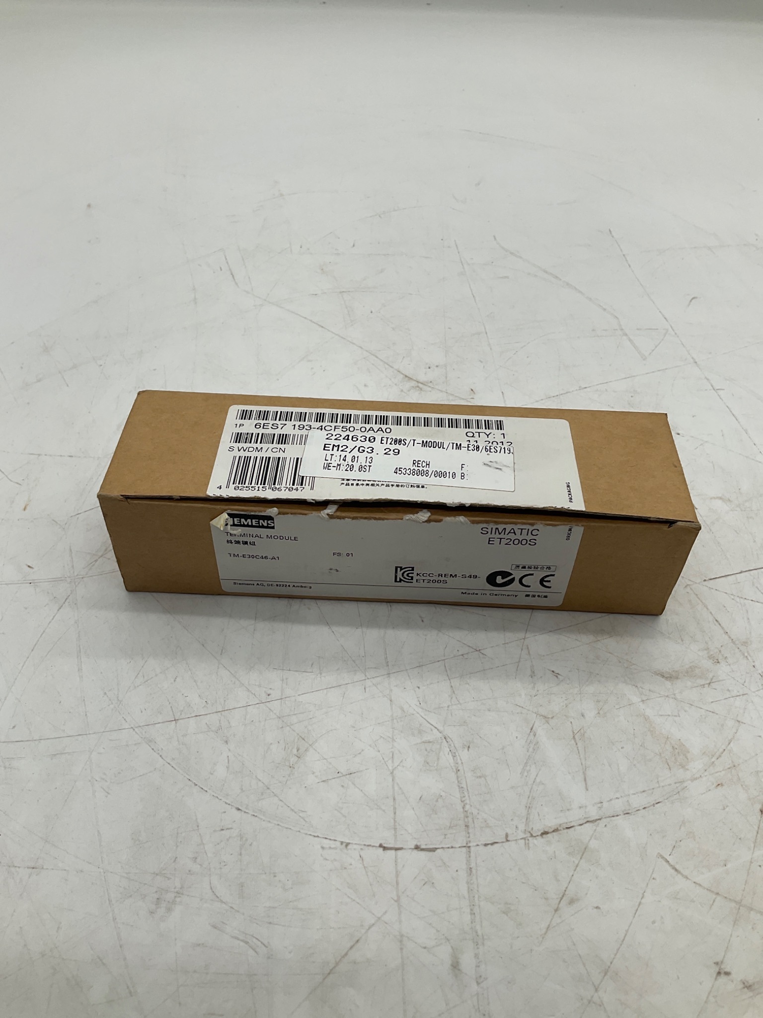 SIEMENS 6ES7 193-4CF50-0AA0 ET200S Terminal Module NEW 0