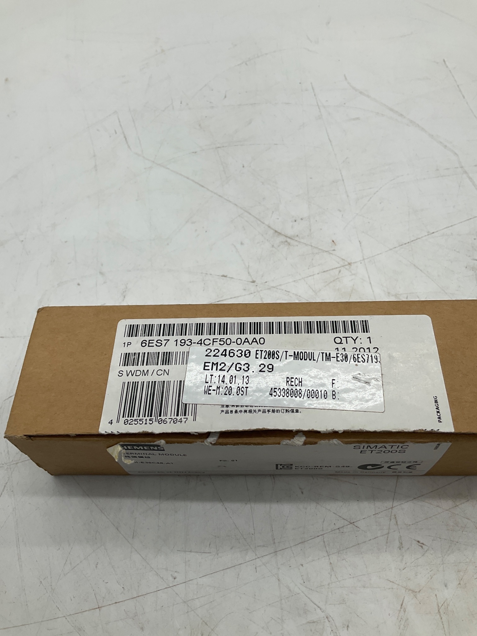 SIEMENS 6ES7 193-4CF50-0AA0 ET200S Terminal Module NEW 1