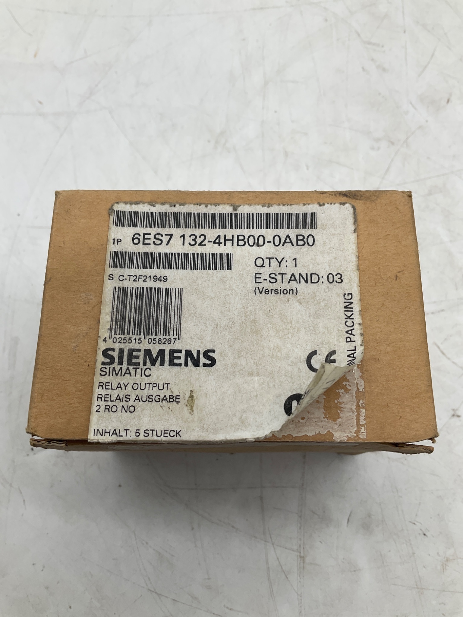 SIEMENS 6ES7 132-4HB00-0AB0 SIMATIC Relay Output Module (Lot of 5) NEW 3