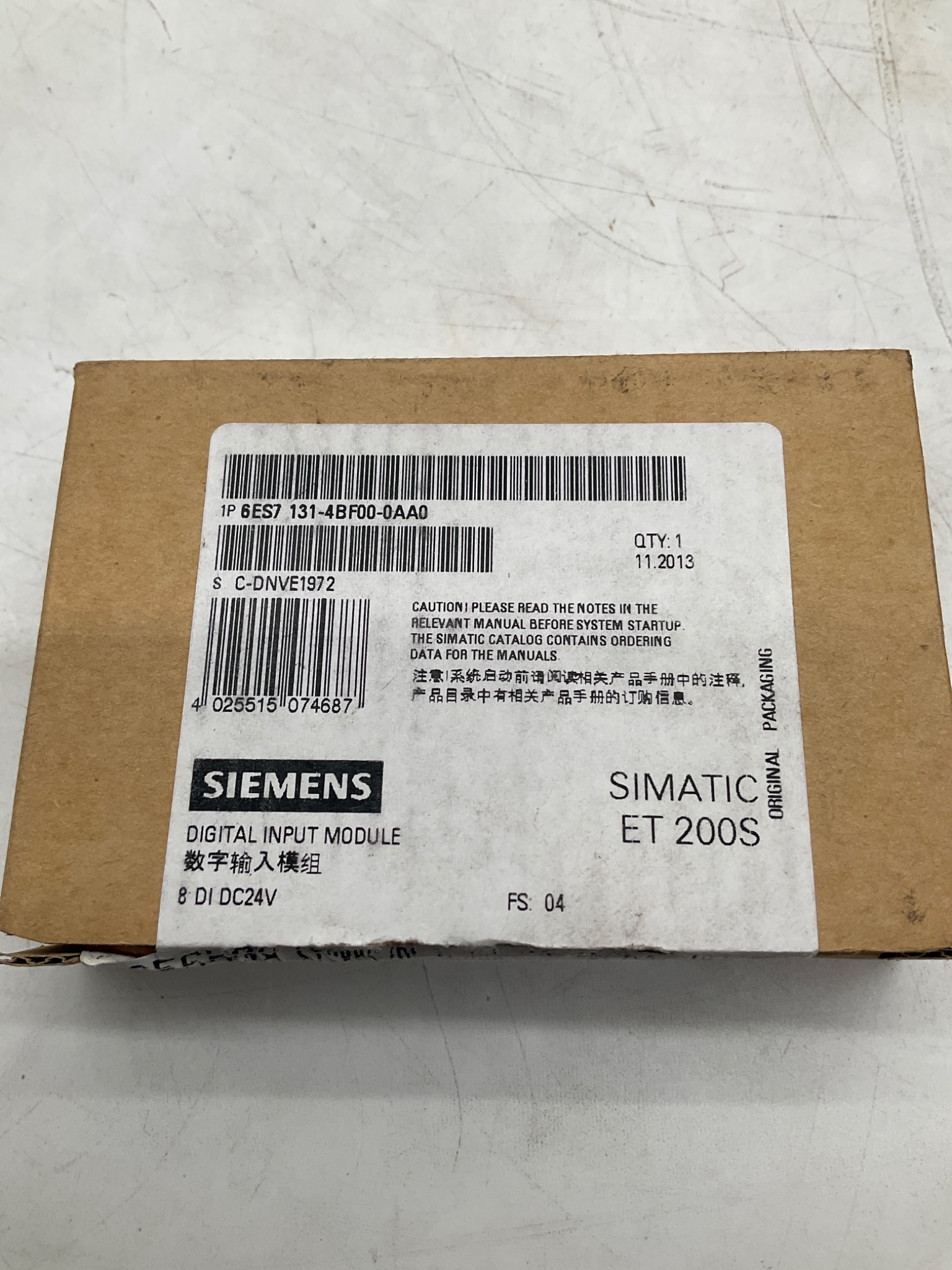 SIEMENS 6ES7 131-4BF00-0AA0 SIMATIC ET200S Digital Input Module NEW 0