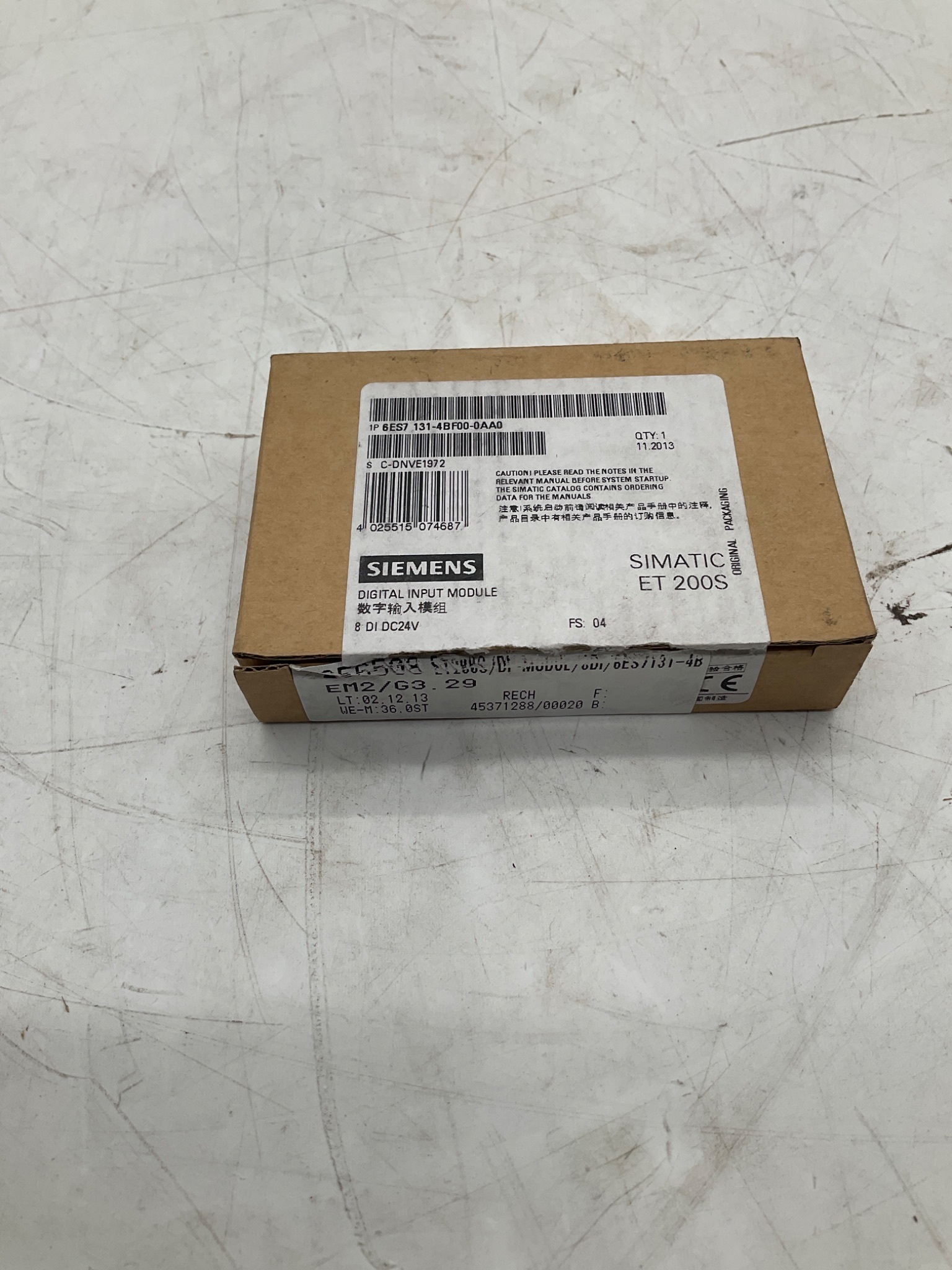 SIEMENS 6ES7 131-4BF00-0AA0 SIMATIC ET200S Digital Input Module NEW 1