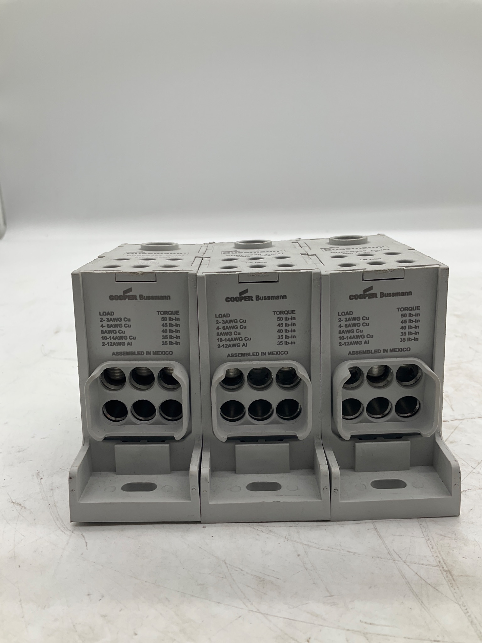 BUSSMANN PDBFS330 Power Distribution Block Cu/Al 380A 600V (Lot of 3) USED 2