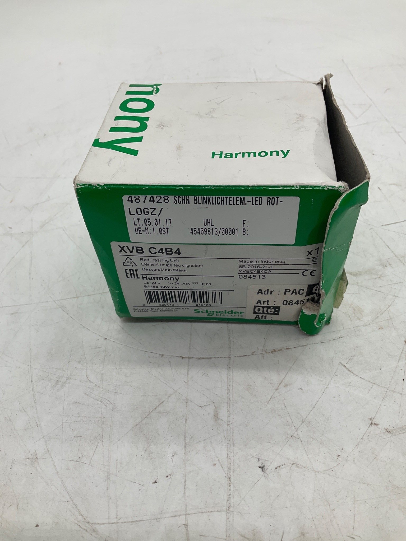 SCHNEIDER ELECTRIC XVB C4B4 Red Flashing LED Beacon Element 24-48V NEW 0