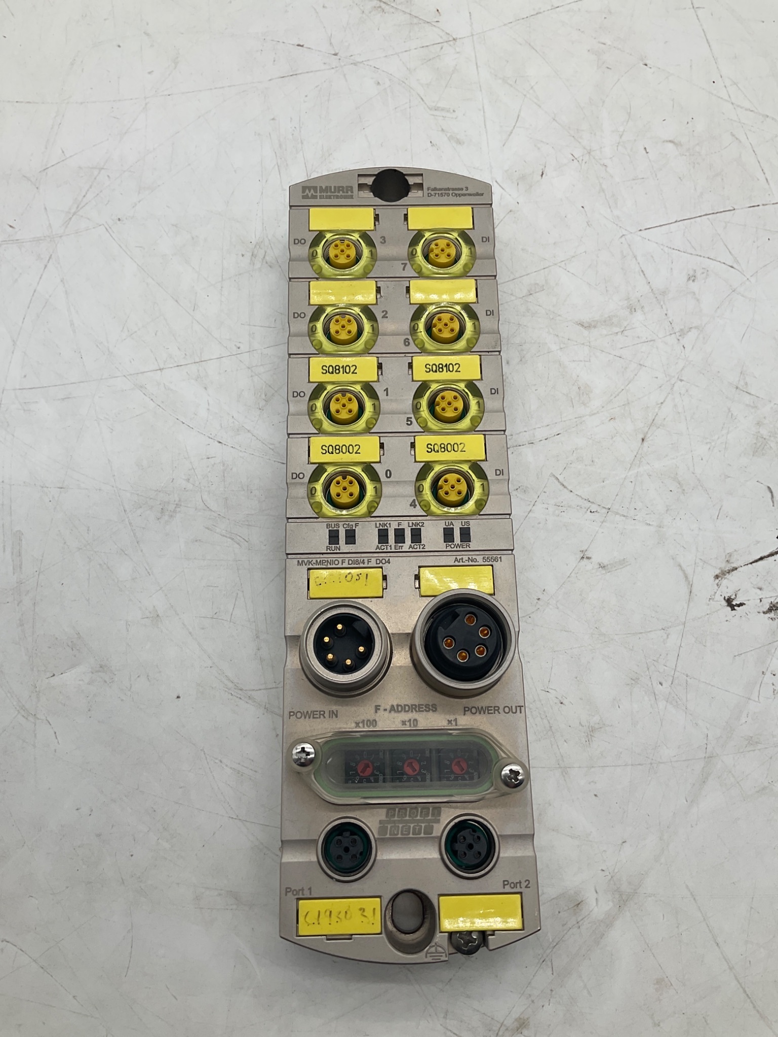 MURR ELEKTRONIK 55561 MVK-MPNIO F DI8/4 F DO4 PROFINET I/O Module USED 0