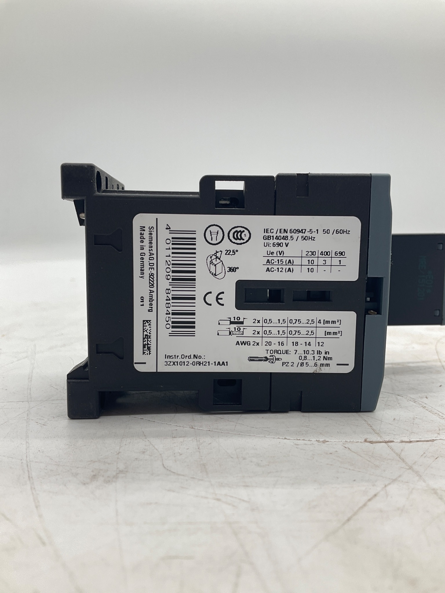 SIEMENS 3RH2131-1BB40 Control Relay w/ 3RT2916-1BB00 Suppressor USED 3