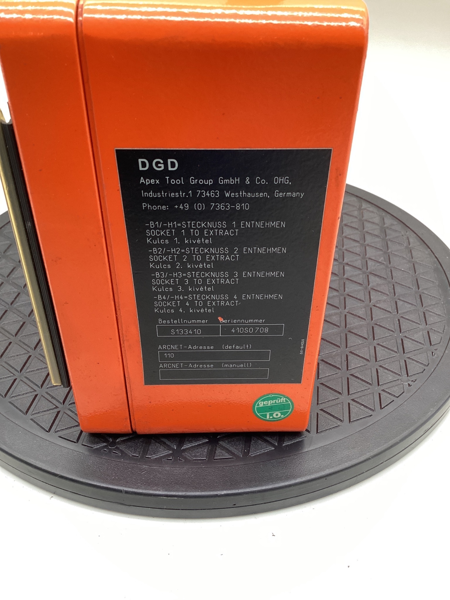 Apex Tool Group S133410 Cleco ARCNET 4-Position Socket Tray USED 2