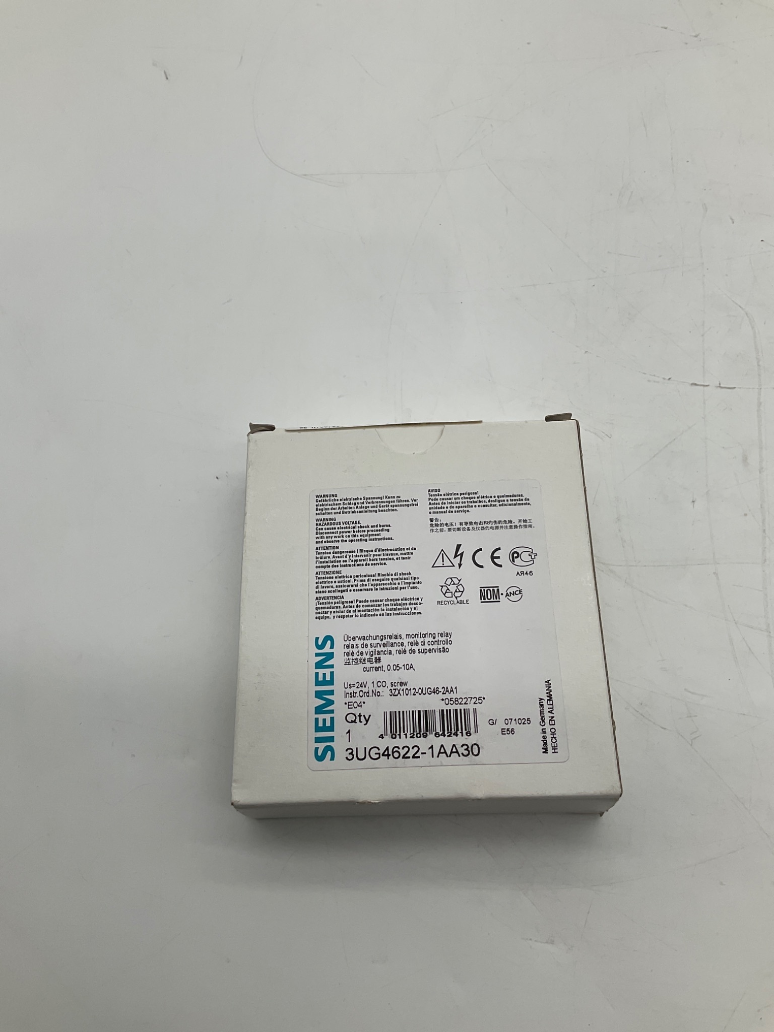 SIEMENS 3UG4622-1AA30 Current Monitoring Relay 0.05-10A 24VDC NEW 0