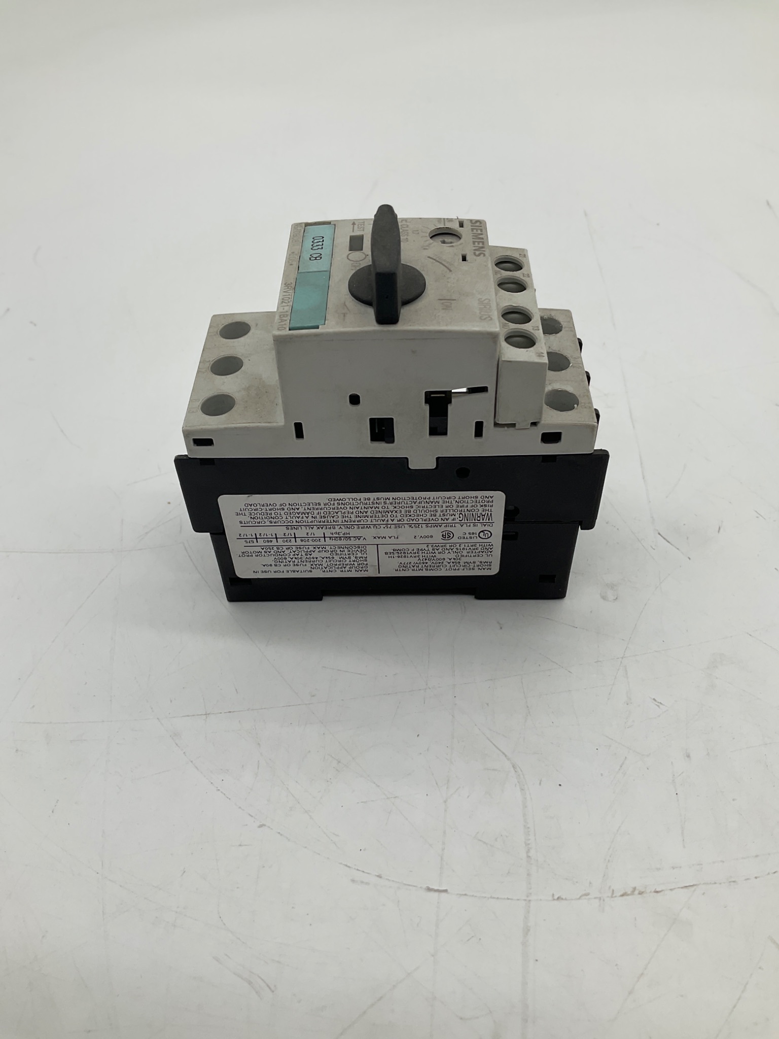 SIEMENS 3RV1021-1BA10 Motor Protection Circuit Breaker 1.4-2.0A USED 2